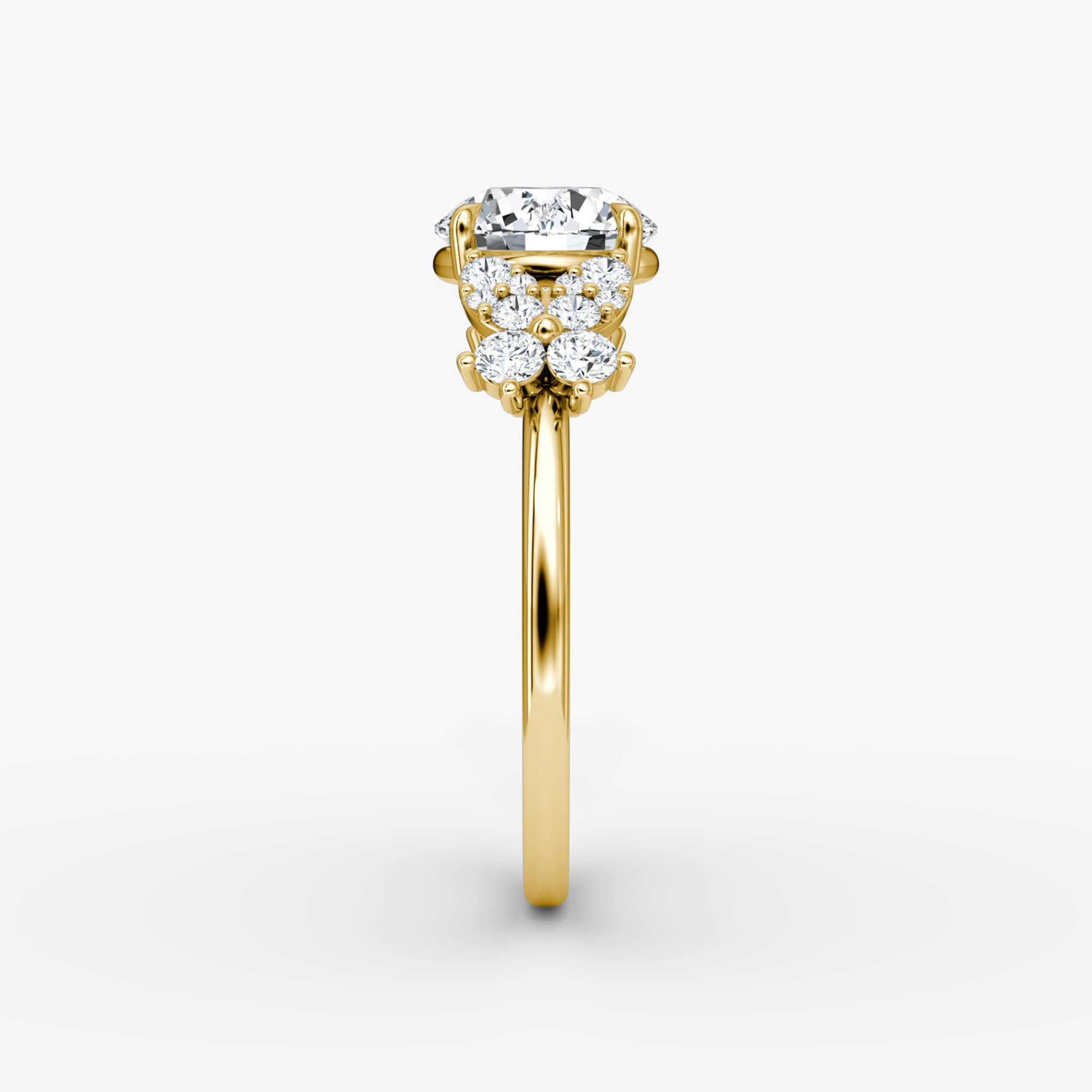 The Signature Floral | Round Brilliant | 18k | Yellow Gold | bandAccent: Plain | caratWeight: other | diamondOrientation: vertical