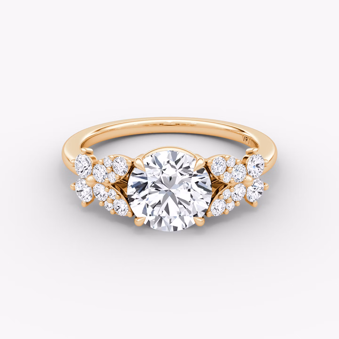 The Signature Floral  | Round Brilliant | 14k | Rose Gold | bandAccent: Plain | caratWeight: other | diamondOrientation: vertical