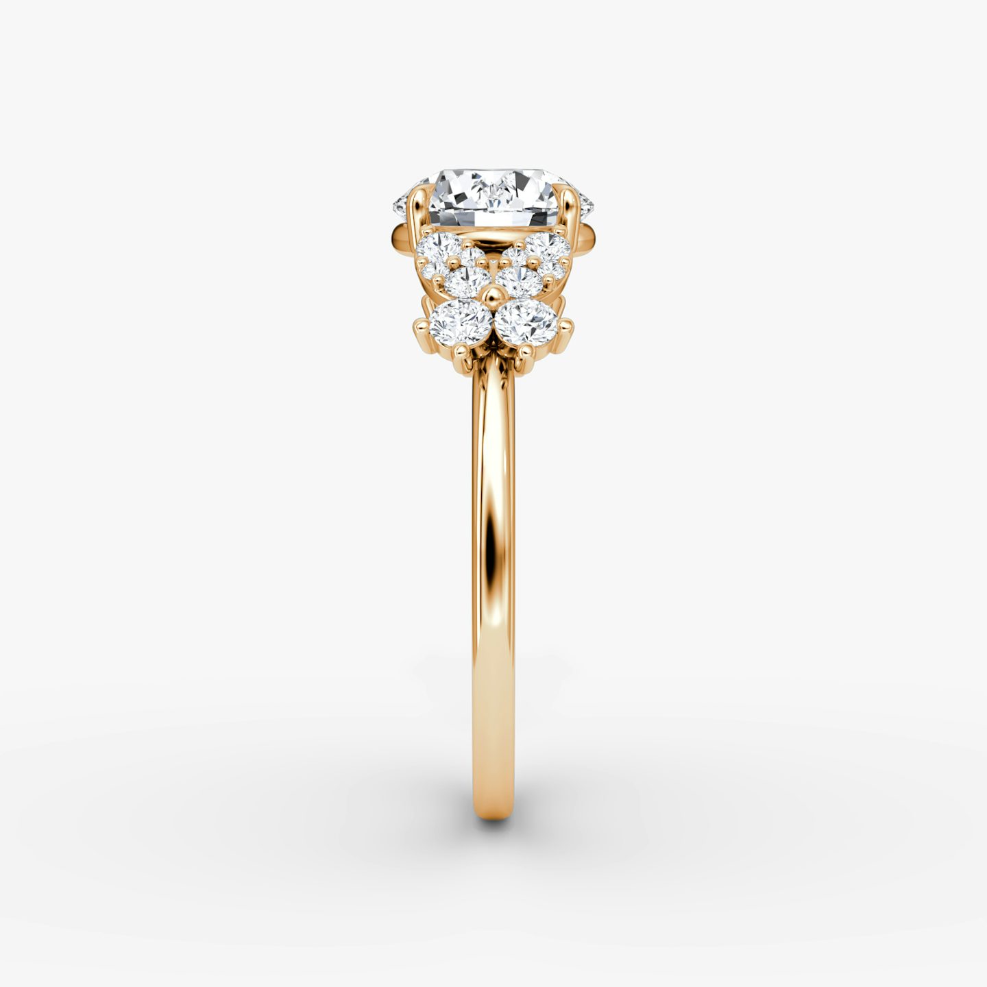 The Signature Floral  | Round Brilliant | 14k | Rose Gold | bandAccent: Plain | caratWeight: other | diamondOrientation: vertical