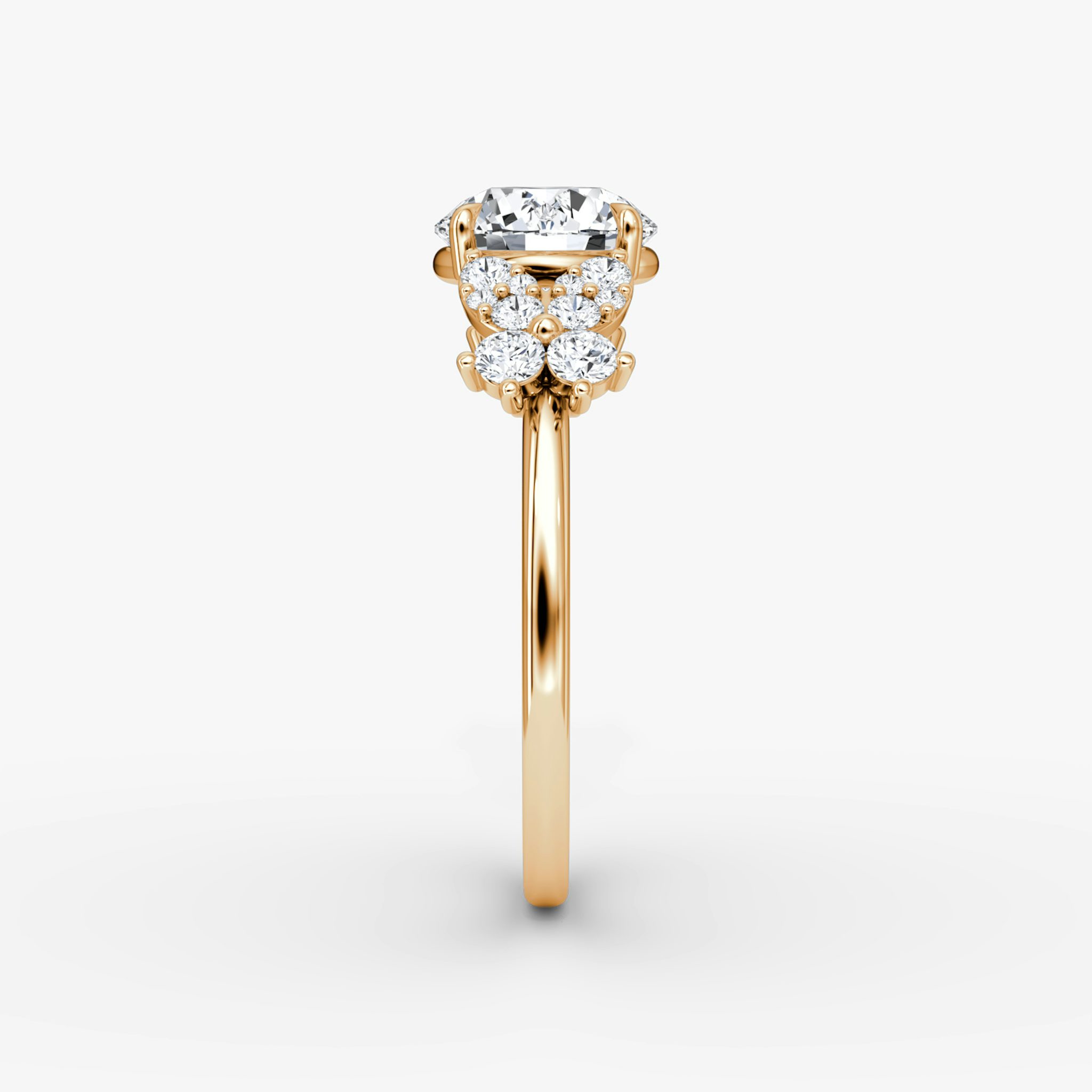 The Signature Floral | Round Brilliant | 14k | Rose Gold | bandAccent: Plain | caratWeight: other | diamondOrientation: vertical