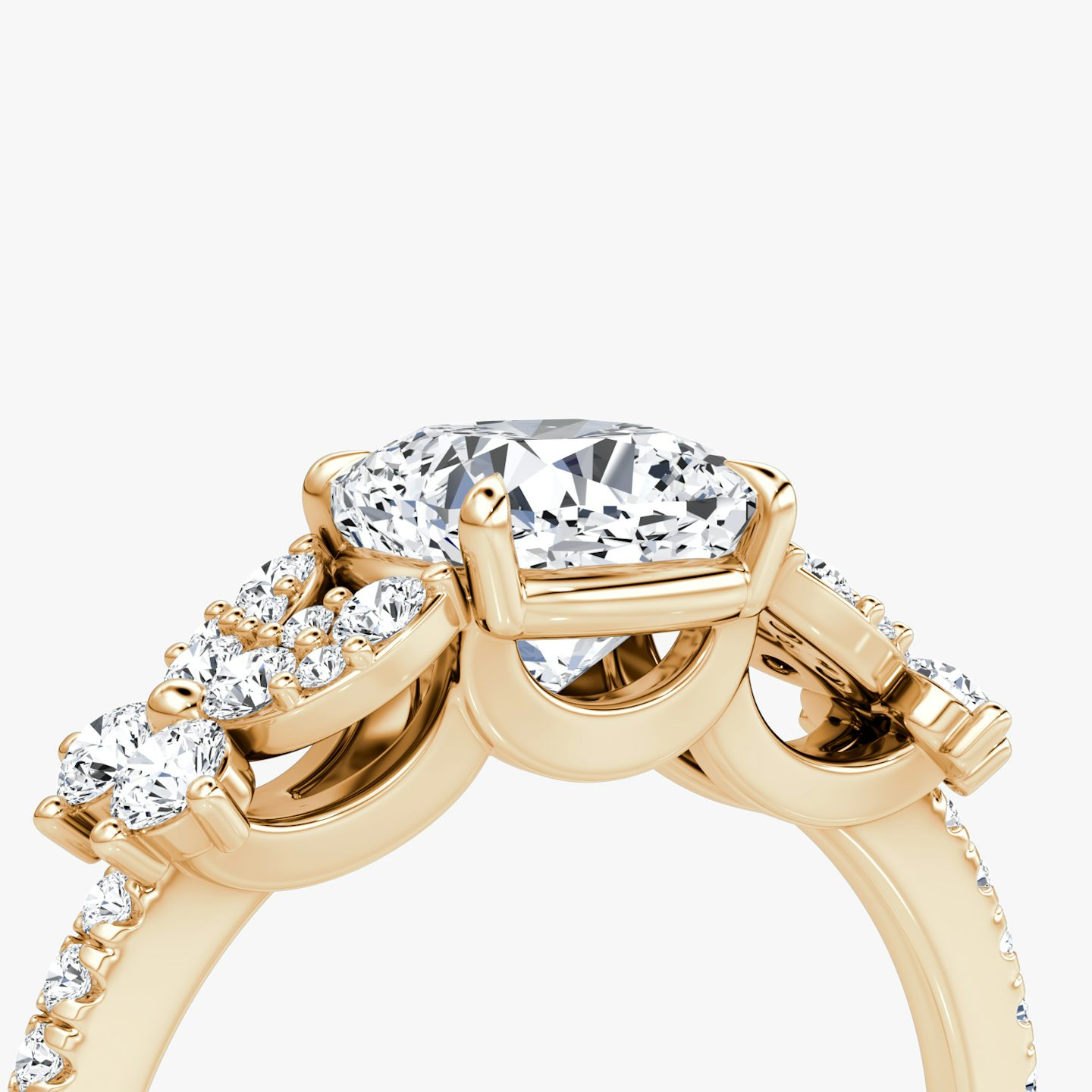 The Signature Floral  | Cushion | 14k | Roségold | bandAccent: Mit Pavé-Besatz | diamondOrientation: vertical | caratWeight: other