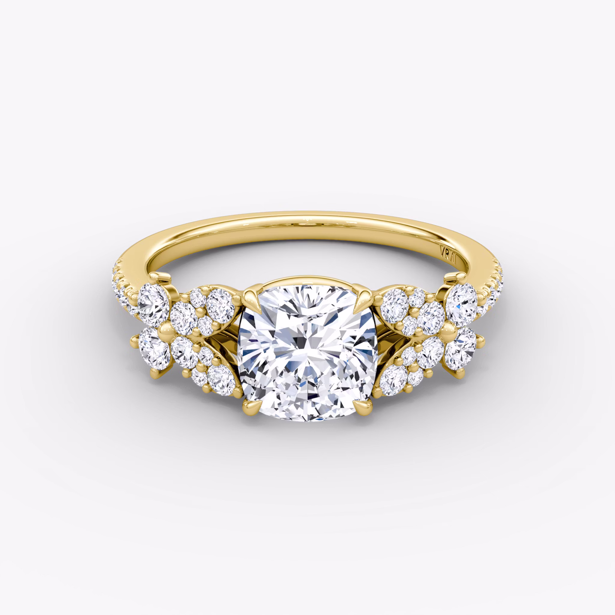 Signature Floral Cushion | Yellow Gold