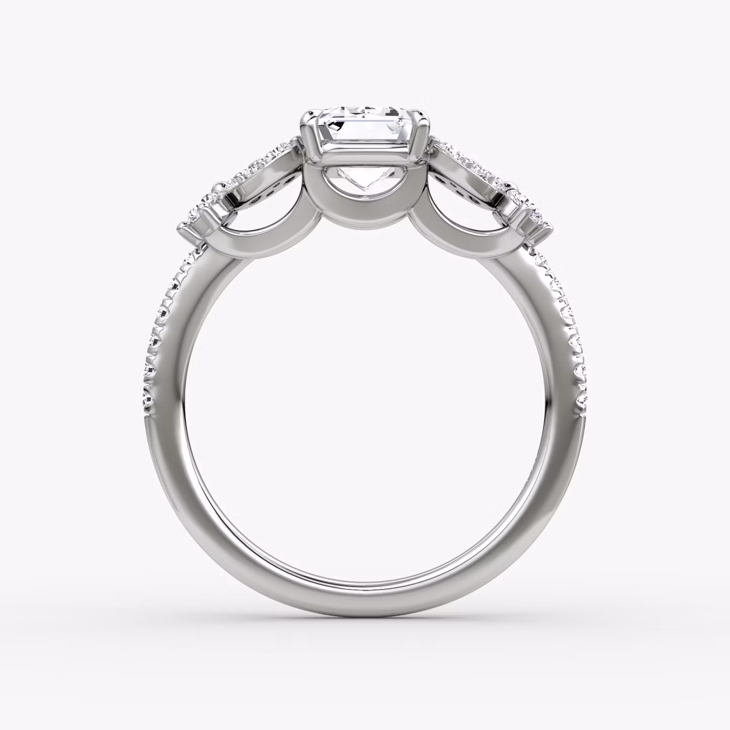 The Signature Floral  | Emerald | 18k | Weißgold | bandAccent: Mit Pavé-Besatz | diamondOrientation: vertical | caratWeight: other