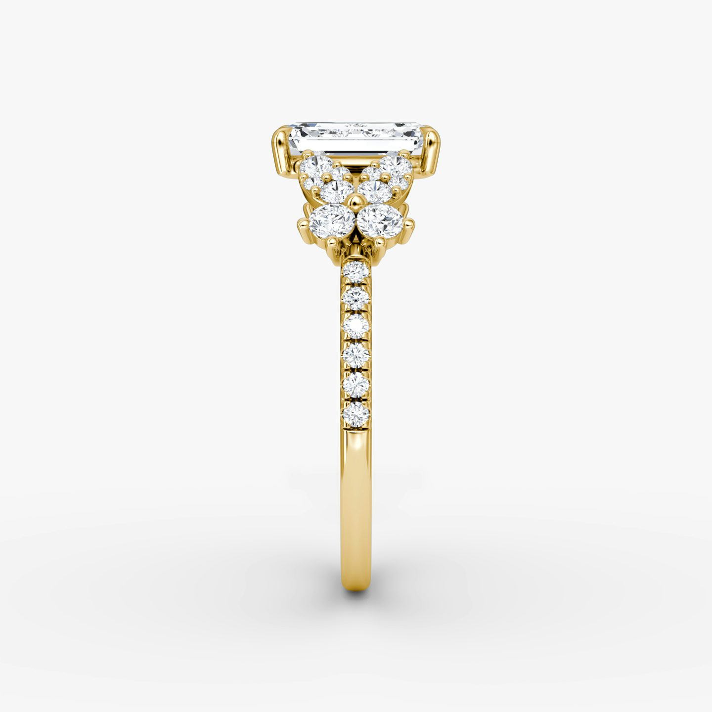 The Signature Floral  | Emerald | 18k | Gelbgold | bandAccent: Mit Pavé-Besatz | diamondOrientation: vertical | caratWeight: other