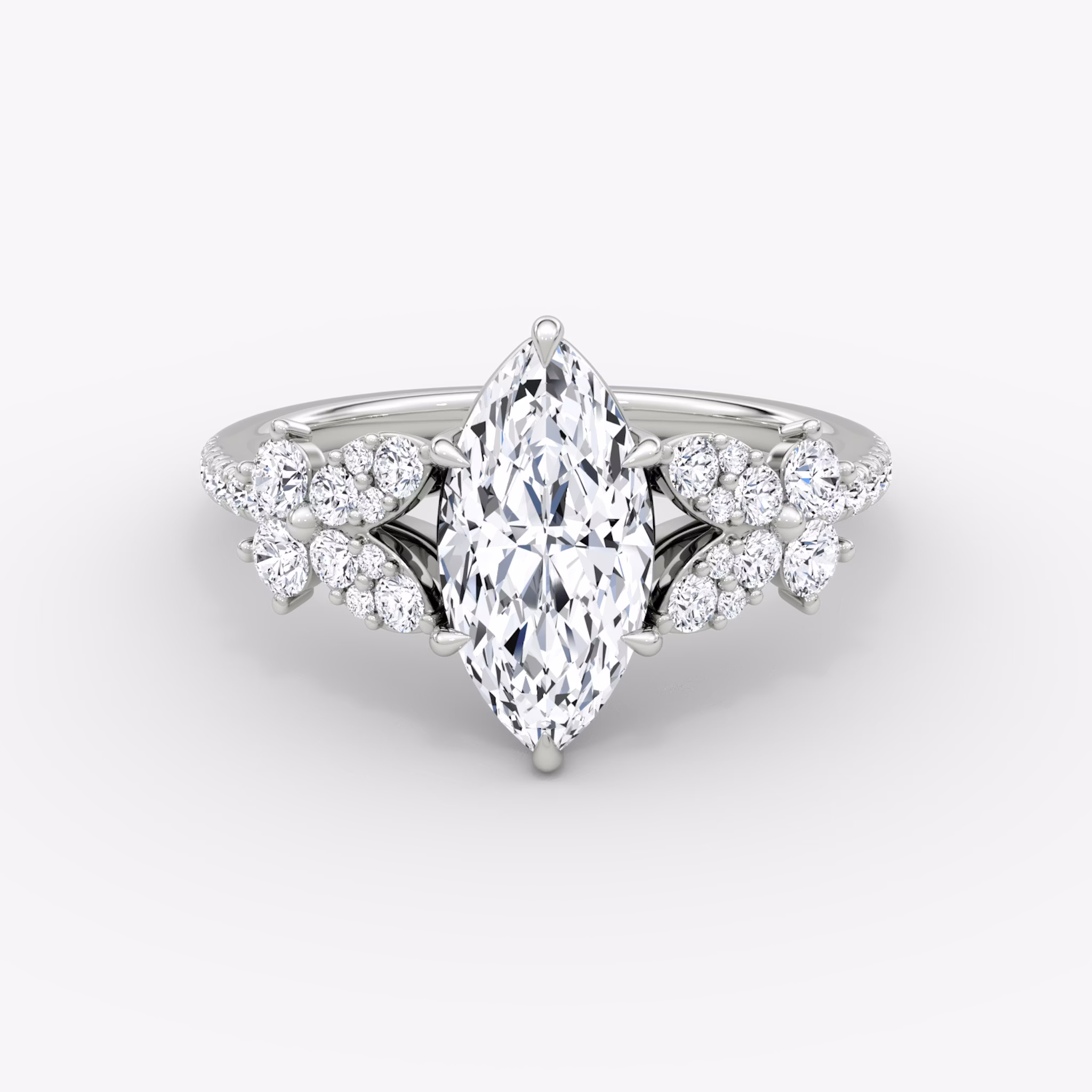 The Signature Floral | Marquise | Platinum | bandAccent: Pavé | diamondOrientation: vertical | caratWeight: other