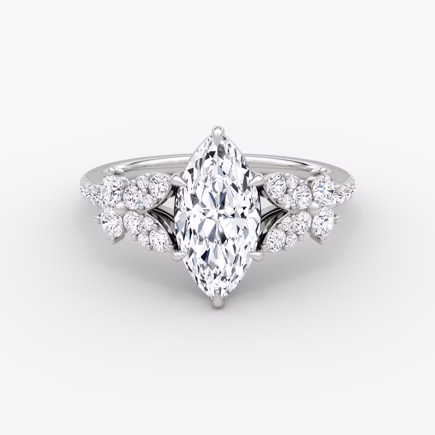 The Signature Floral  | Marquise | Platinum | bandAccent: Pavé | diamondOrientation: vertical | caratWeight: other