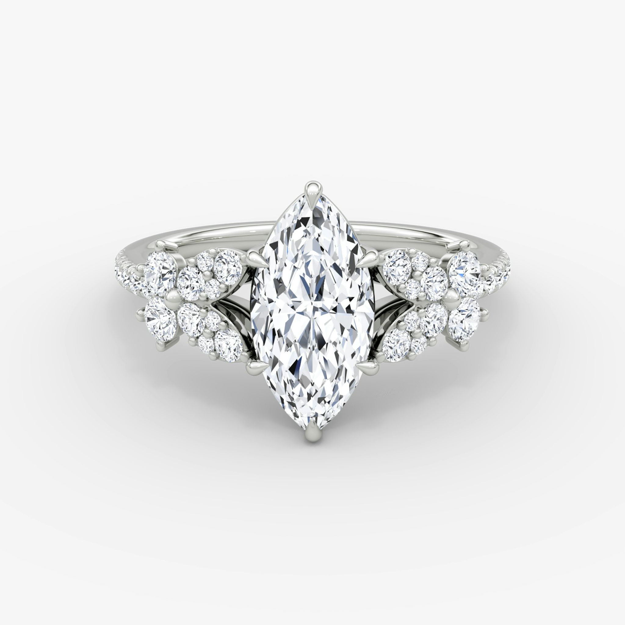 The Signature Floral | Marquise | Platinum | bandAccent: Pavé | diamondOrientation: vertical | caratWeight: other