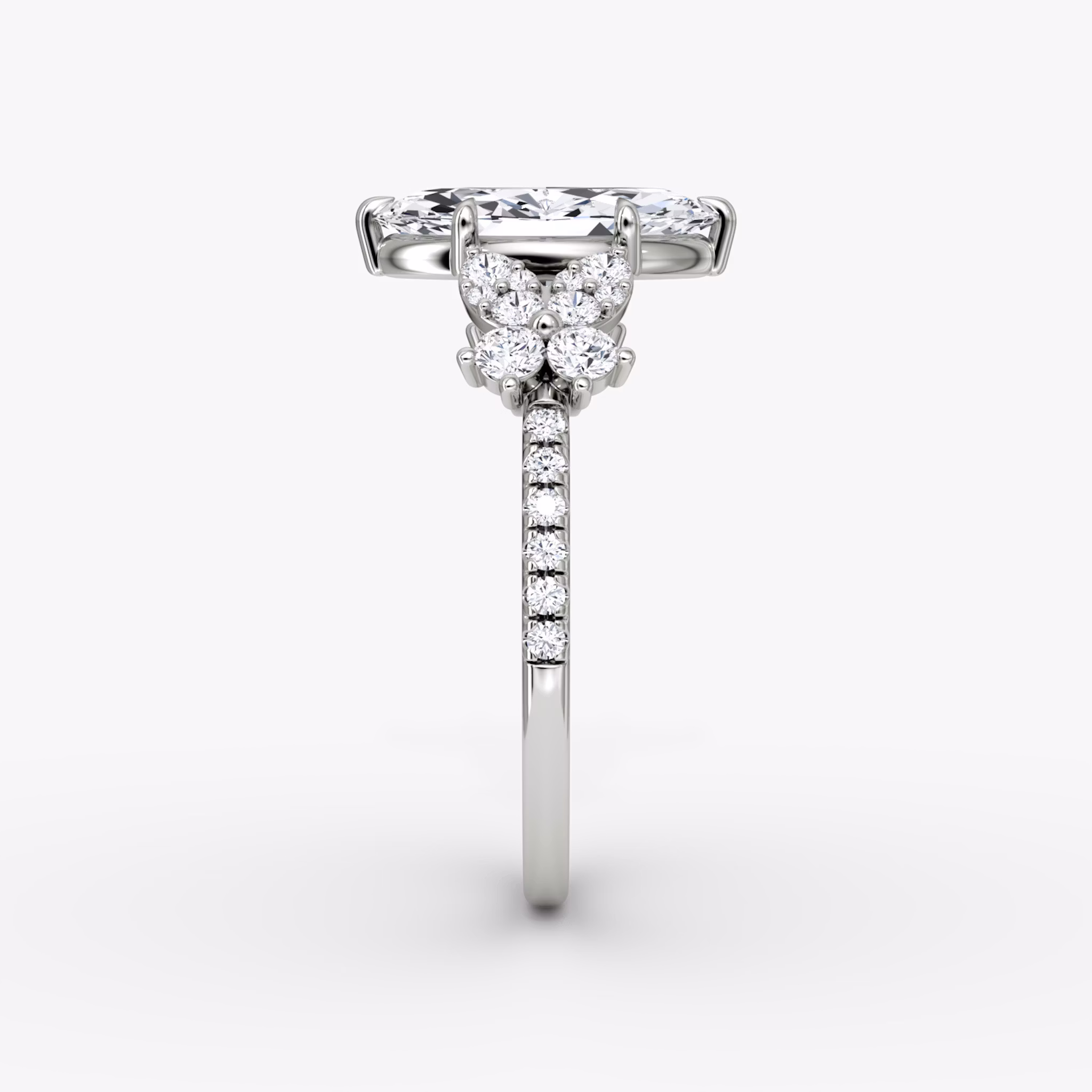 The Signature Floral | Marquise | Platinum | bandAccent: Pavé | diamondOrientation: vertical | caratWeight: other