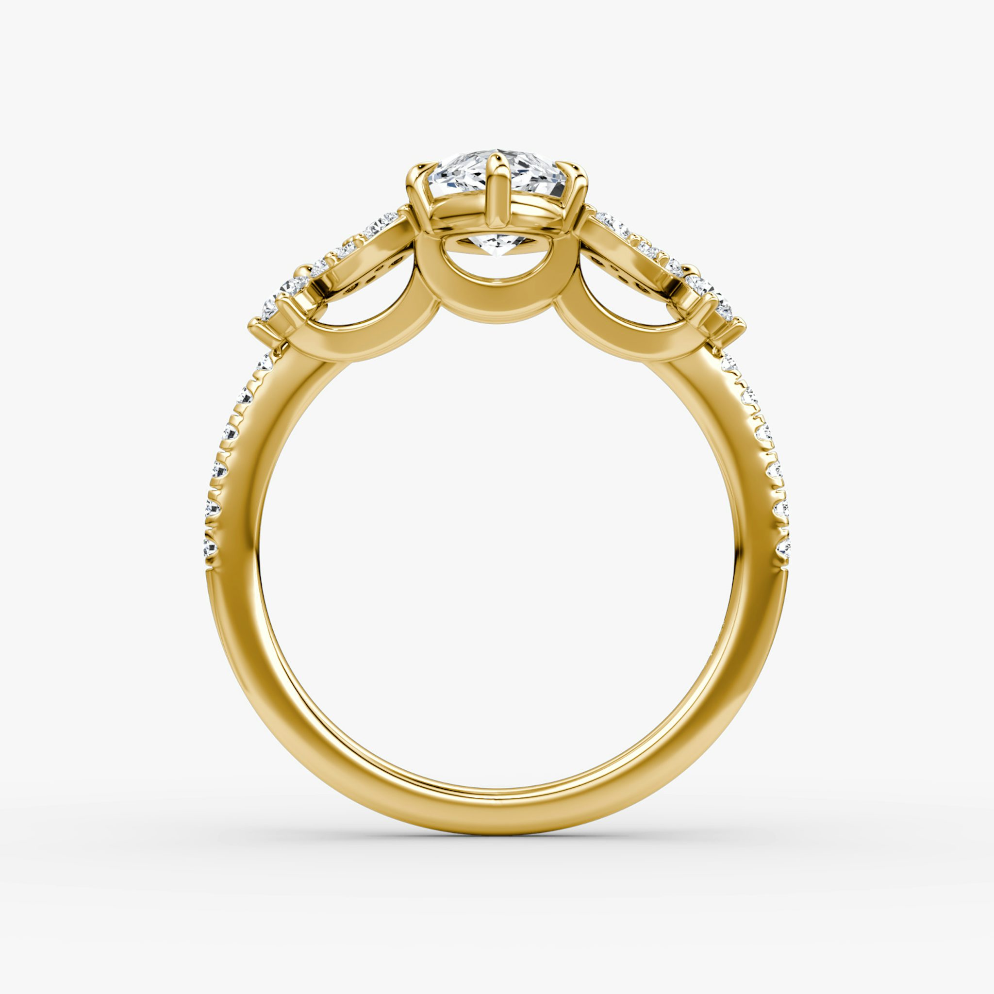 The Signature Floral | Marquise | 18k | Yellow Gold | bandAccent: Pavé | diamondOrientation: vertical | caratWeight: other