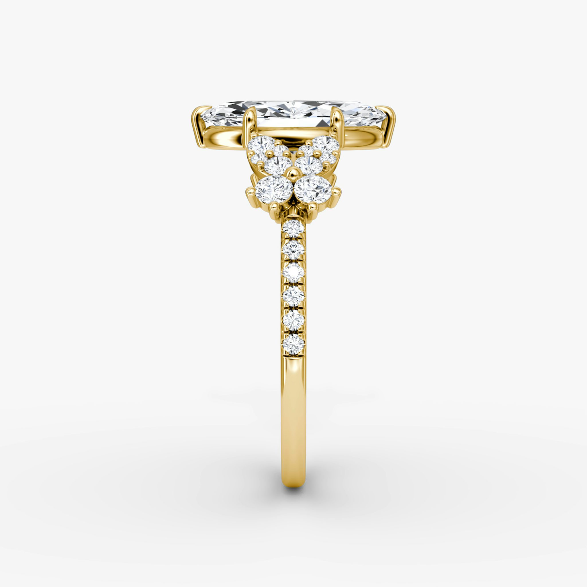 The Signature Floral | Marquise | 18k | Yellow Gold | bandAccent: Pavé | diamondOrientation: vertical | caratWeight: other