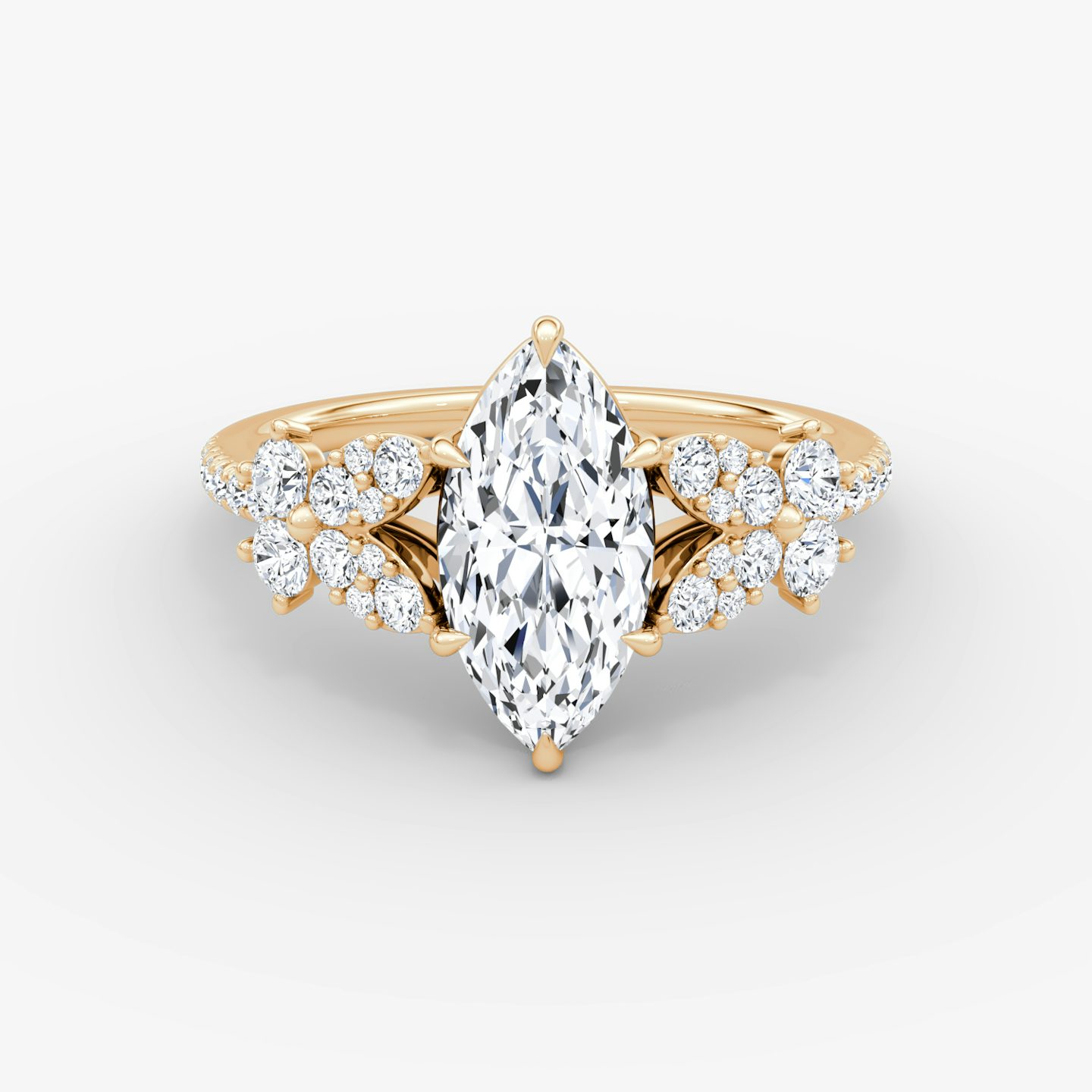 The Signature Floral  | Marquise | 14k | Rose Gold | bandAccent: Pavé | diamondOrientation: vertical | caratWeight: other