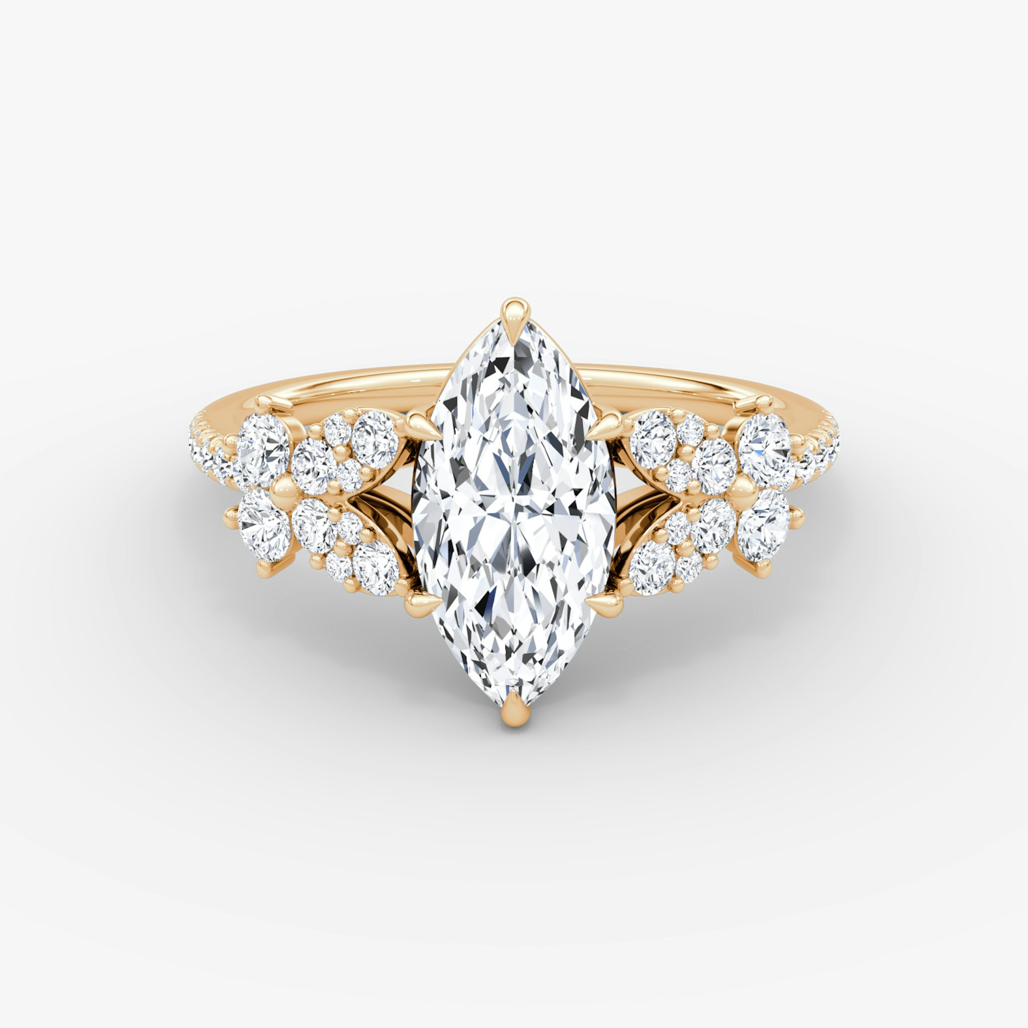 The Signature Floral | Marquise | 14k | Rose Gold | bandAccent: Pavé | diamondOrientation: vertical | caratWeight: other