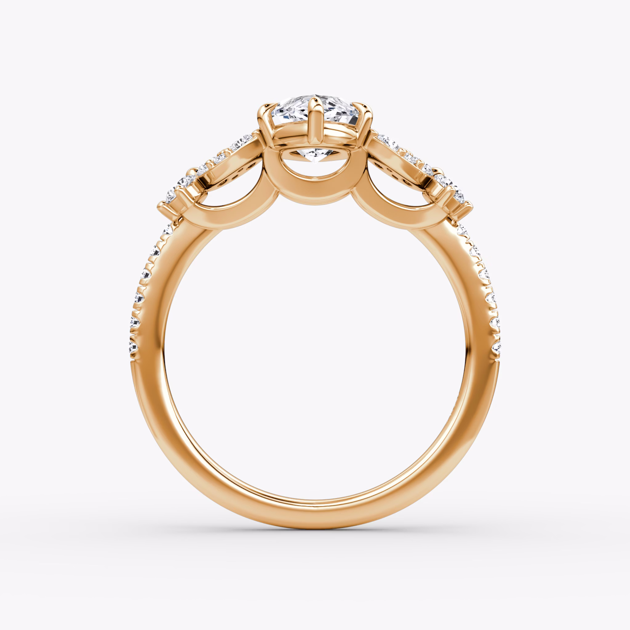 The Signature Floral | Marquise | 14k | Rose Gold | bandAccent: Pavé | diamondOrientation: vertical | caratWeight: other