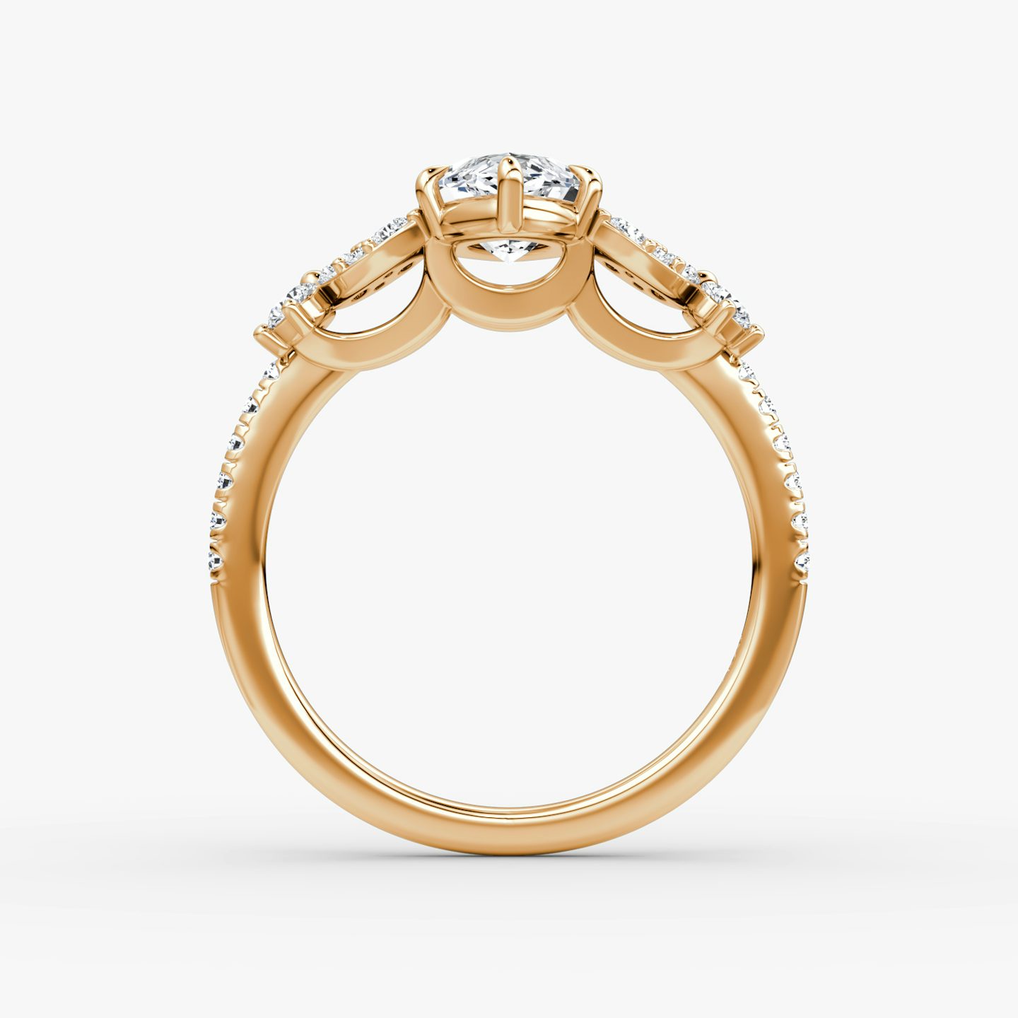The Signature Floral  | Marquise | 14k | Rose Gold | bandAccent: Pavé | diamondOrientation: vertical | caratWeight: other