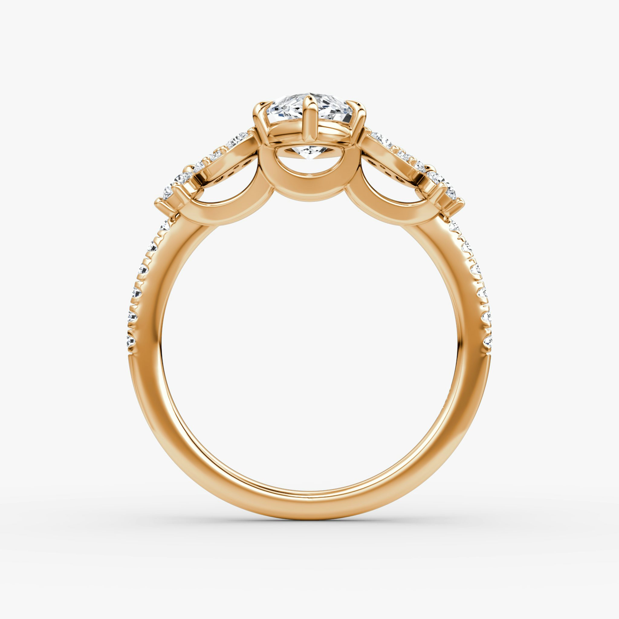 The Signature Floral | Marquise | 14k | Rose Gold | bandAccent: Pavé | diamondOrientation: vertical | caratWeight: other
