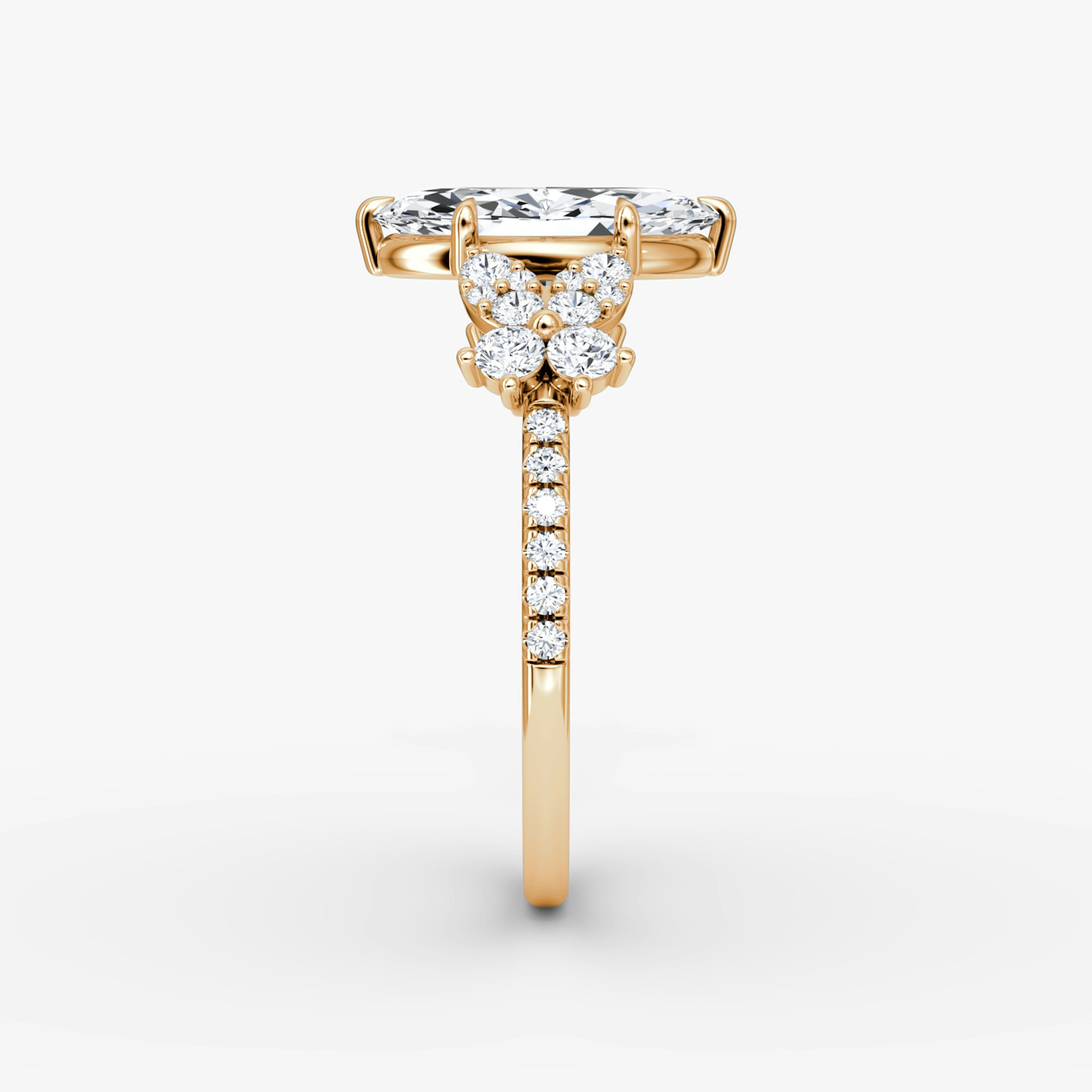 The Signature Floral | Marquise | 14k | Rose Gold | bandAccent: Pavé | diamondOrientation: vertical | caratWeight: other