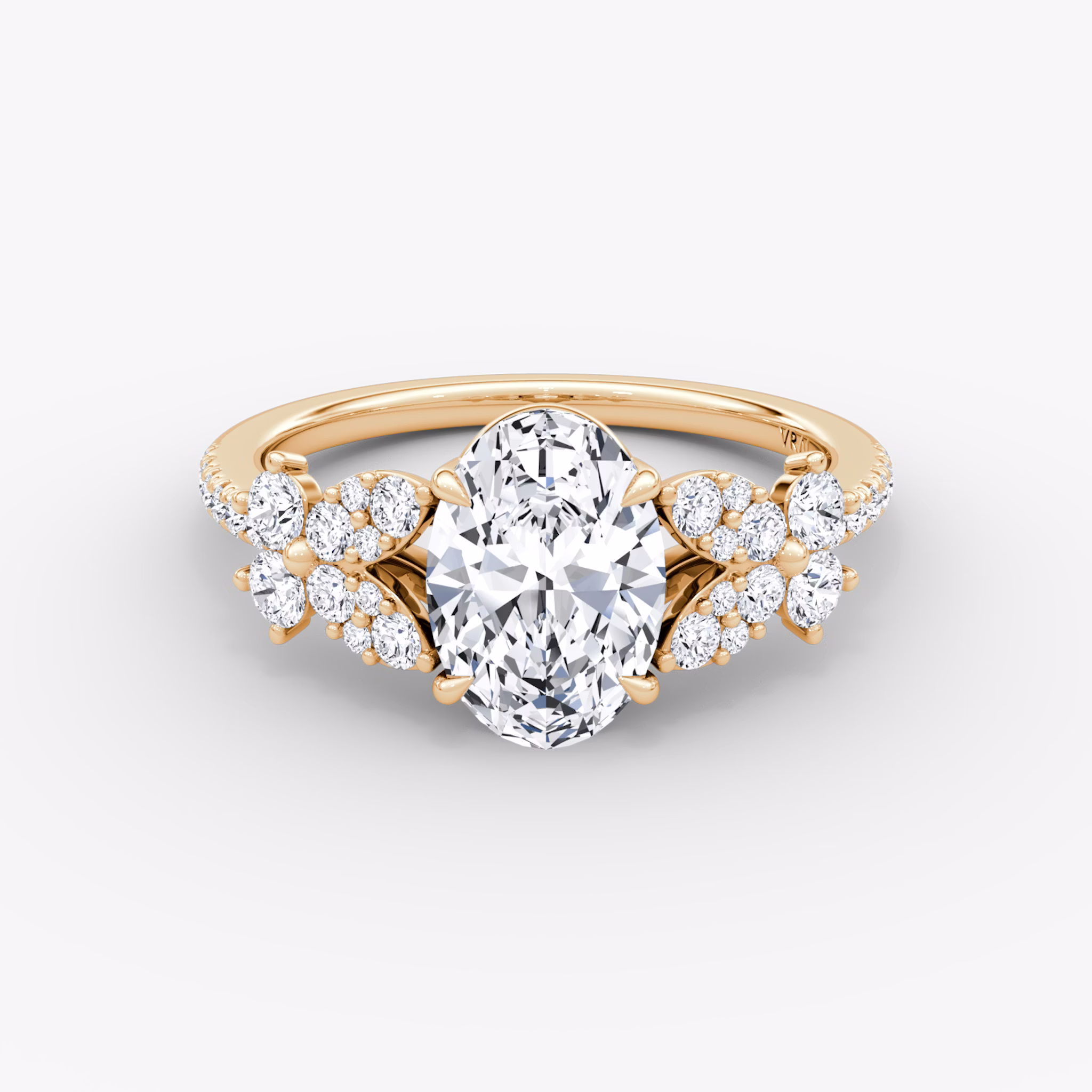 The Signature Floral | Oval | 14k | Rose Gold | bandAccent: Pavé | diamondOrientation: vertical | caratWeight: other