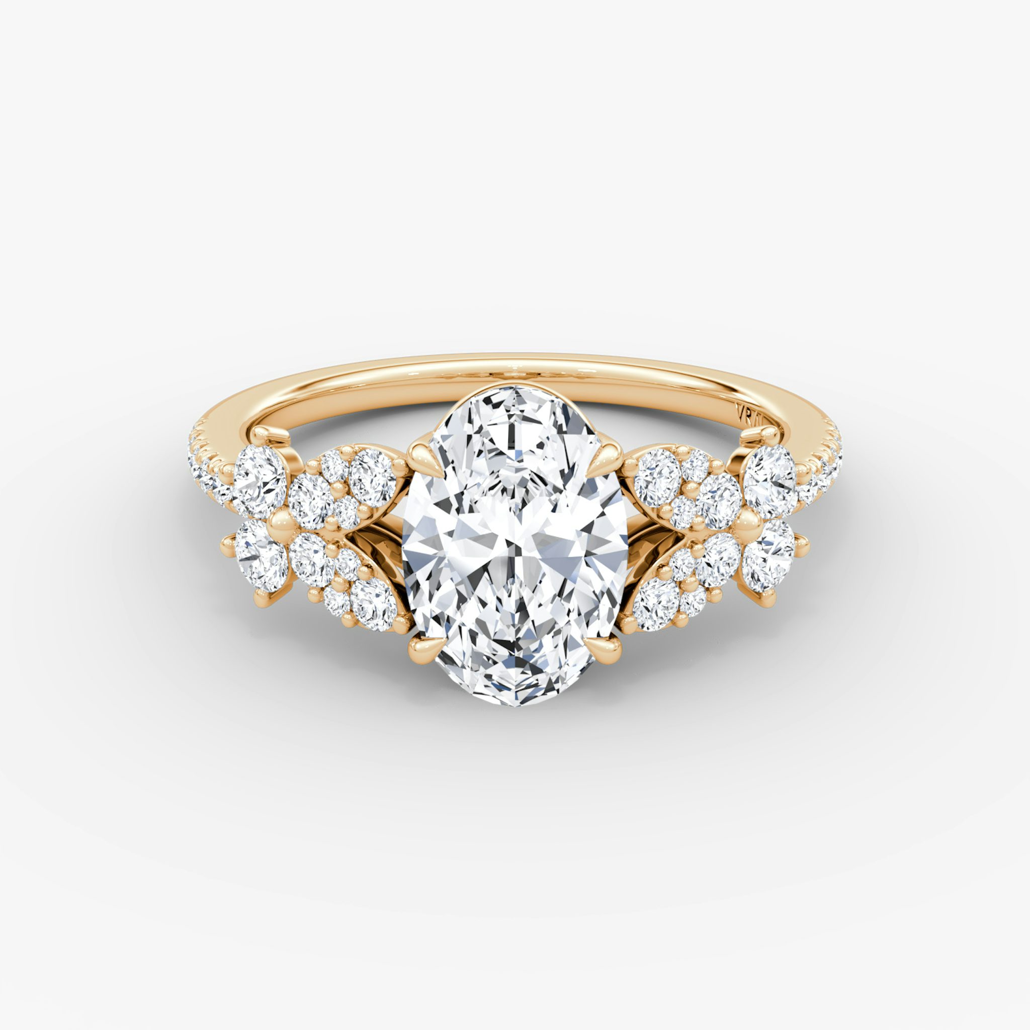 The Signature Floral | Oval | 14k | Rose Gold | bandAccent: Pavé | diamondOrientation: vertical | caratWeight: other