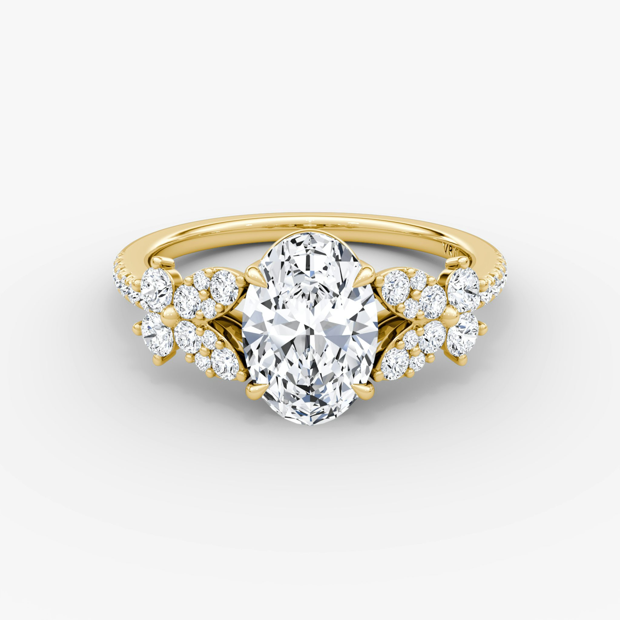 The Signature Floral | Oval | 18k | Yellow Gold | bandAccent: Pavé | diamondOrientation: vertical | caratWeight: other