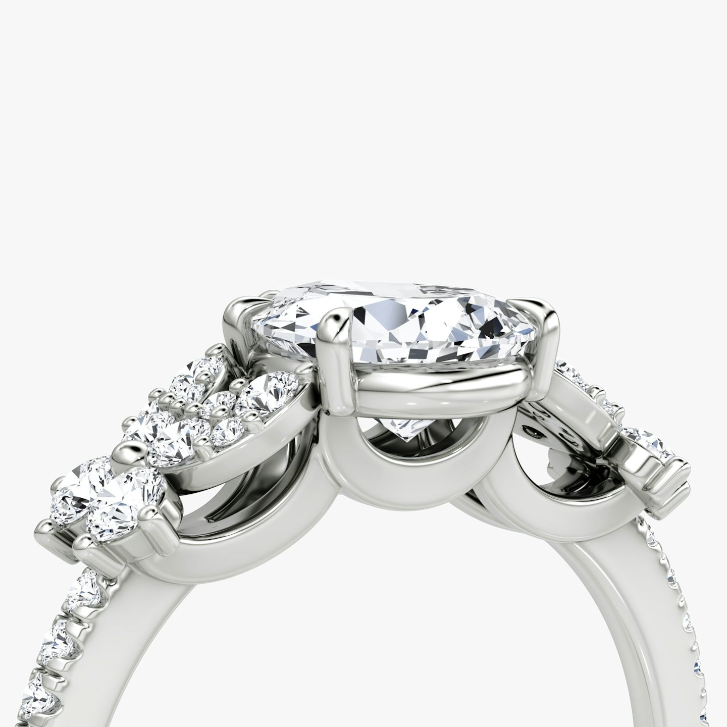 The Signature Floral  | Tropfen | Platin | bandAccent: Mit Pavé-Besatz | diamondOrientation: vertical | caratWeight: other
