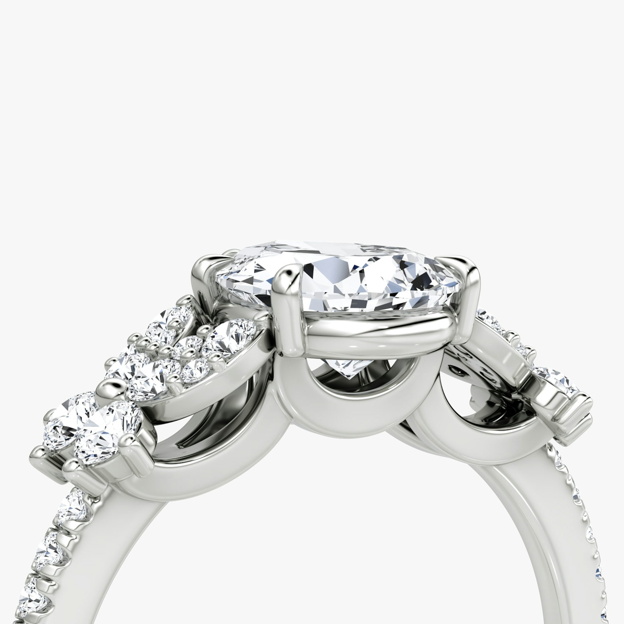 The Signature Floral | Pear | Platinum | bandAccent: Pavé | diamondOrientation: vertical | caratWeight: other