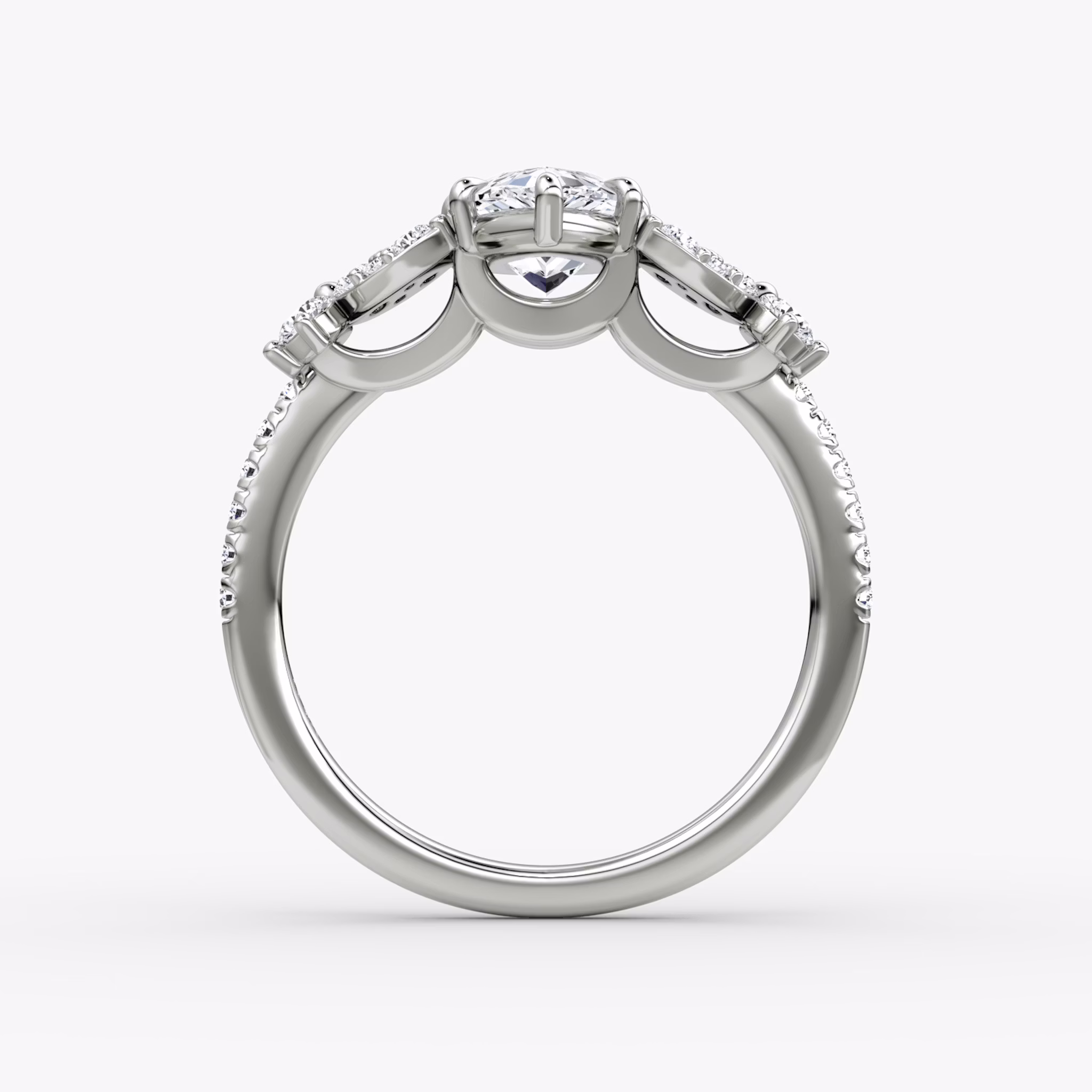 The Signature Floral | Pear | Platinum | bandAccent: Pavé | diamondOrientation: vertical | caratWeight: other
