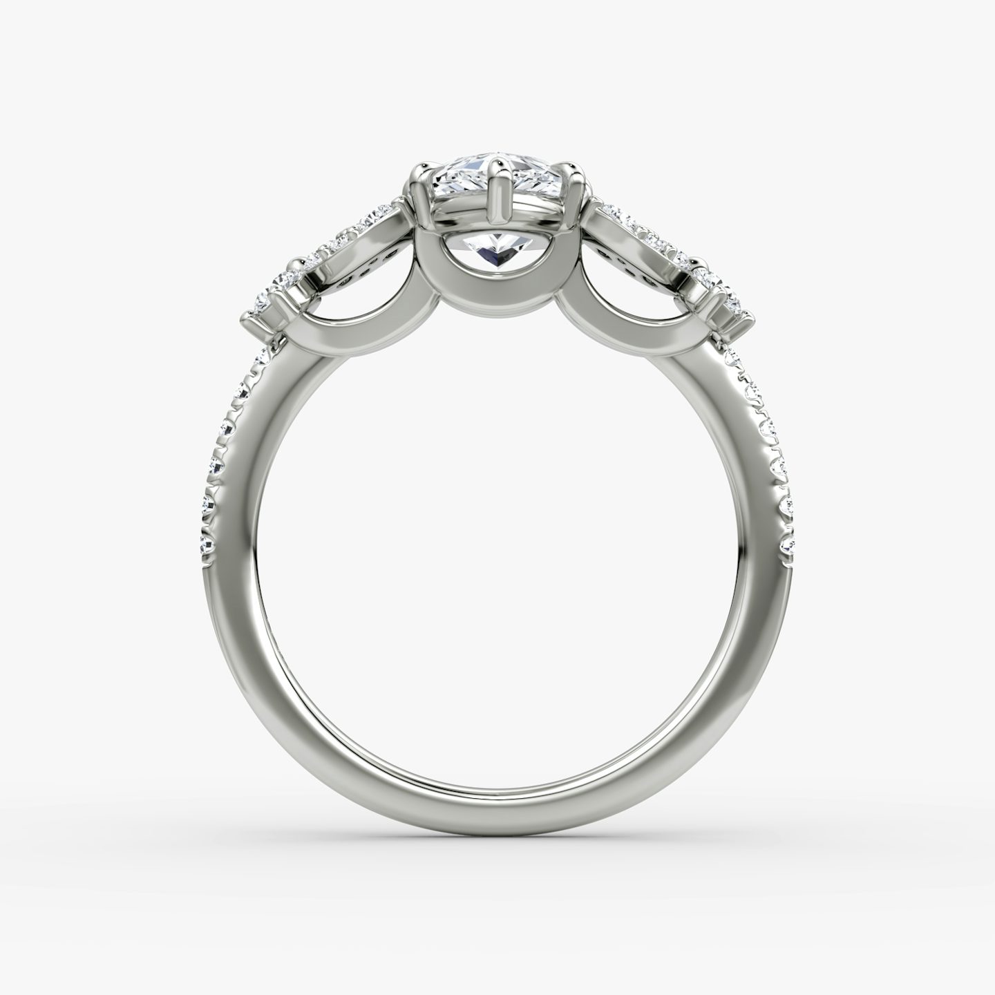 The Signature Floral  | Tropfen | Platin | bandAccent: Mit Pavé-Besatz | diamondOrientation: vertical | caratWeight: other
