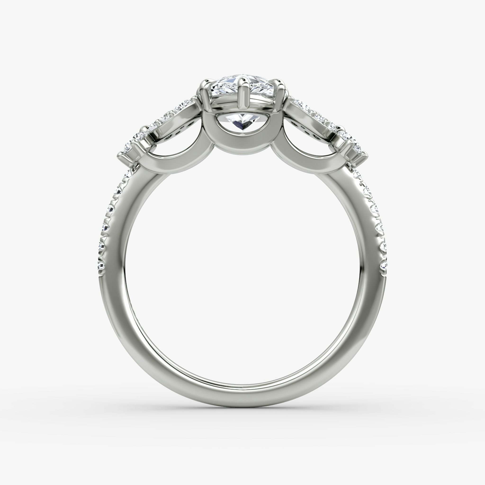 The Signature Floral | Pear | Platinum | bandAccent: Pavé | diamondOrientation: vertical | caratWeight: other