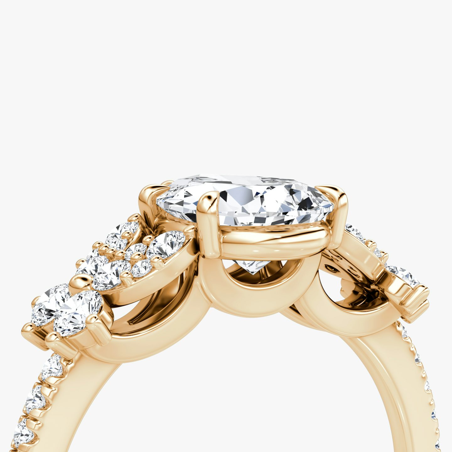The Signature Floral  | Pear | 14k | Rose Gold | bandAccent: Pavé | diamondOrientation: vertical | caratWeight: other