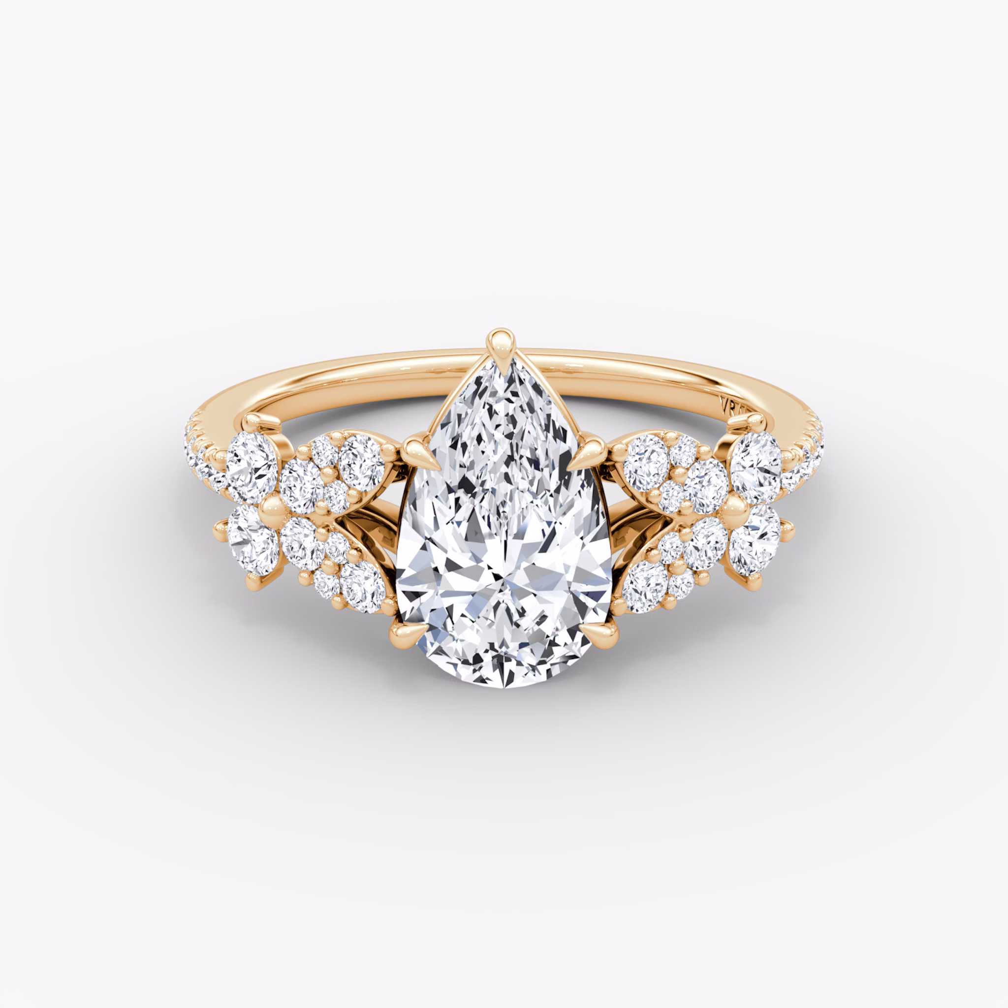The Signature Floral | Pear | 14k | Rose Gold | bandAccent: Pavé | diamondOrientation: vertical | caratWeight: other