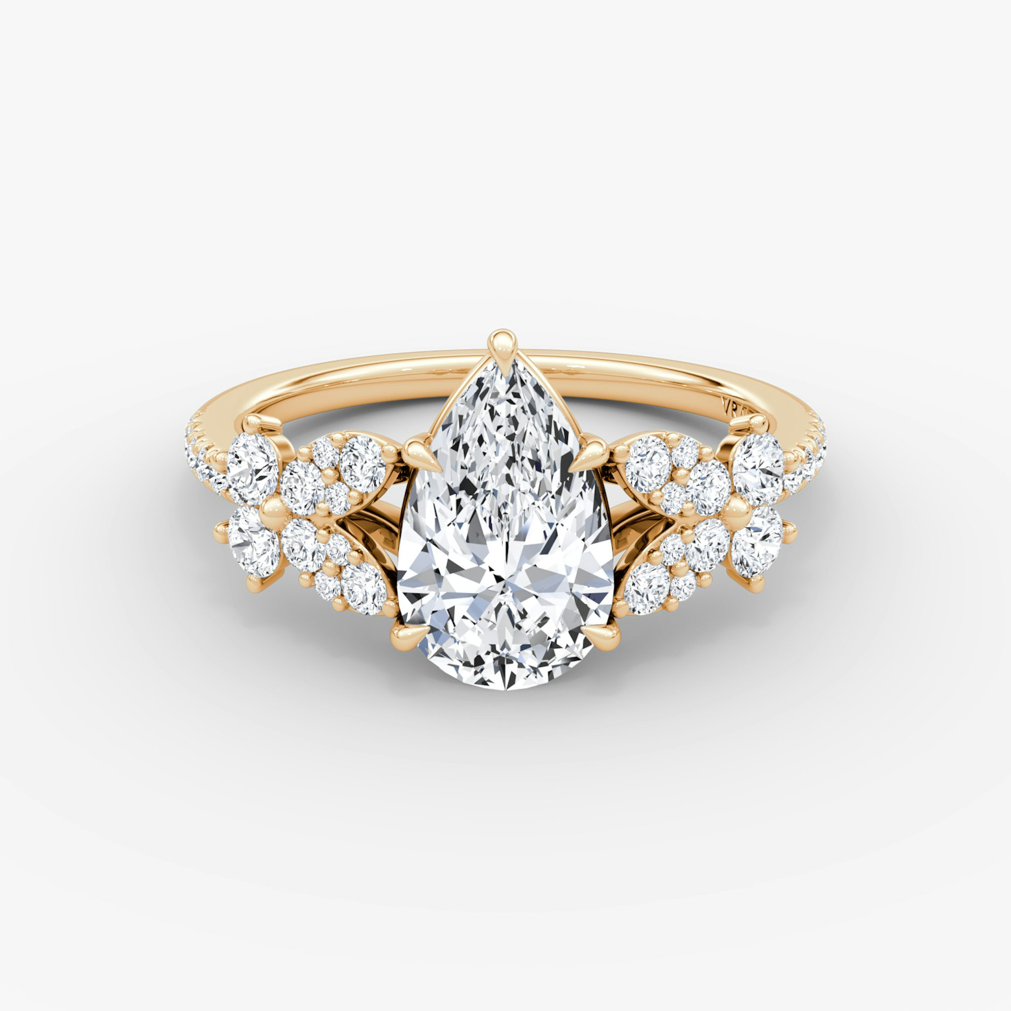 The Signature Floral | Pear | 14k | Rose Gold | bandAccent: Pavé | diamondOrientation: vertical | caratWeight: other