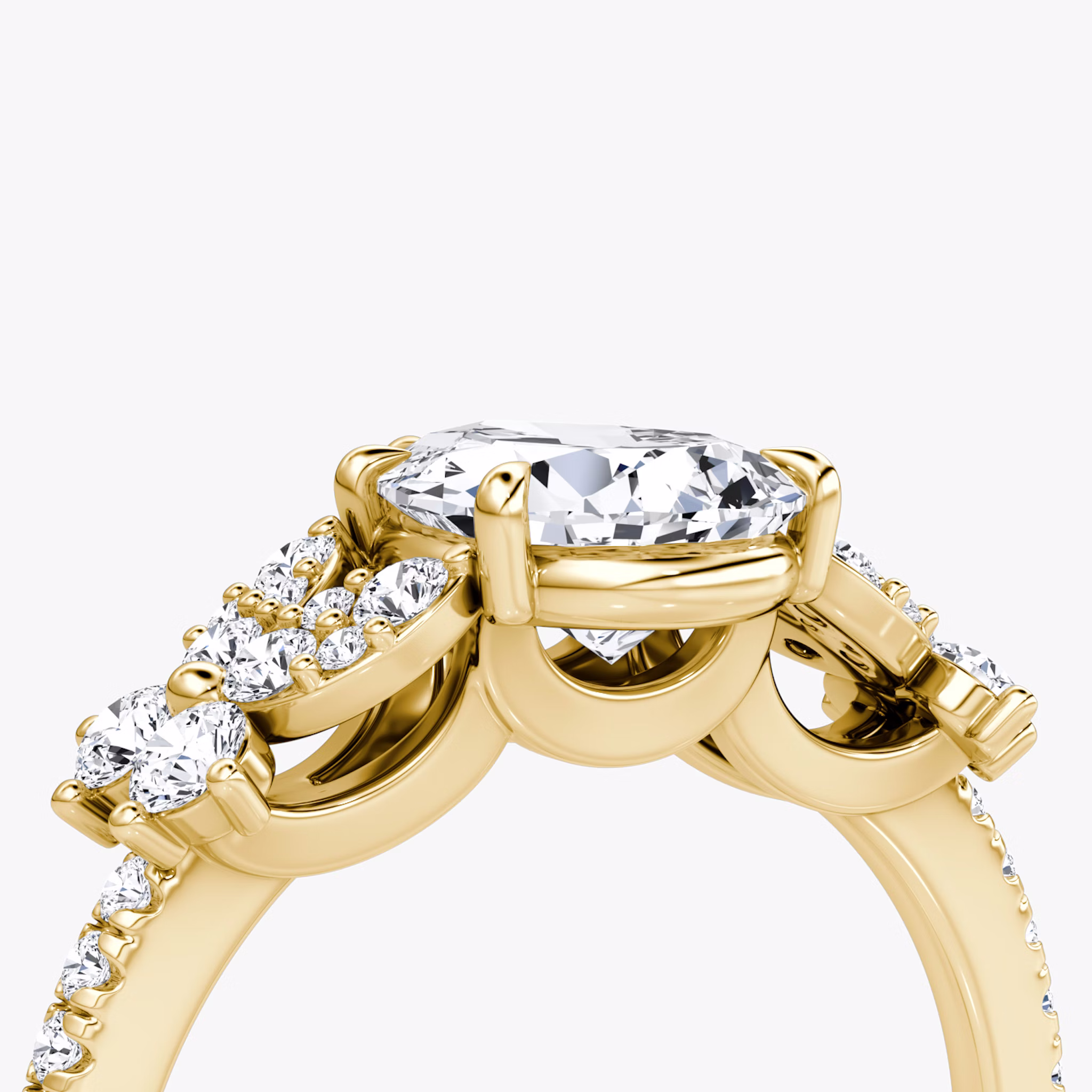The Signature Floral | Pear | 18k | Yellow Gold | bandAccent: Pavé | diamondOrientation: vertical | caratWeight: other
