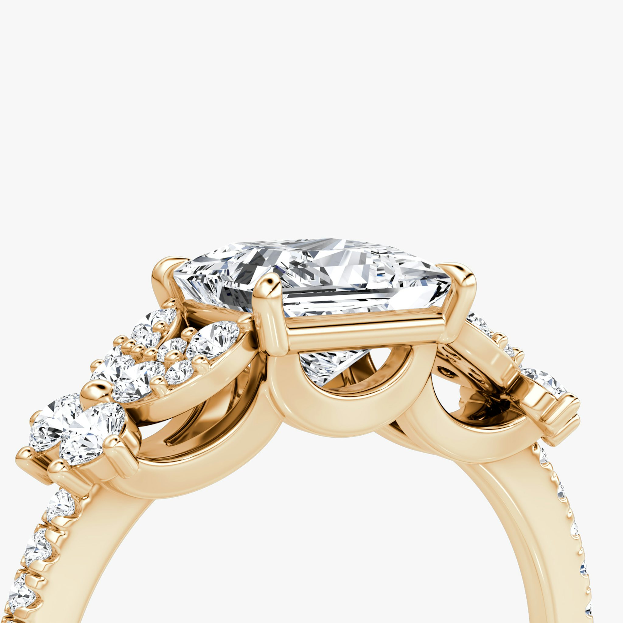 The Signature Floral | Princess | 14k | Rose Gold | bandAccent: Pavé | diamondOrientation: vertical | caratWeight: other