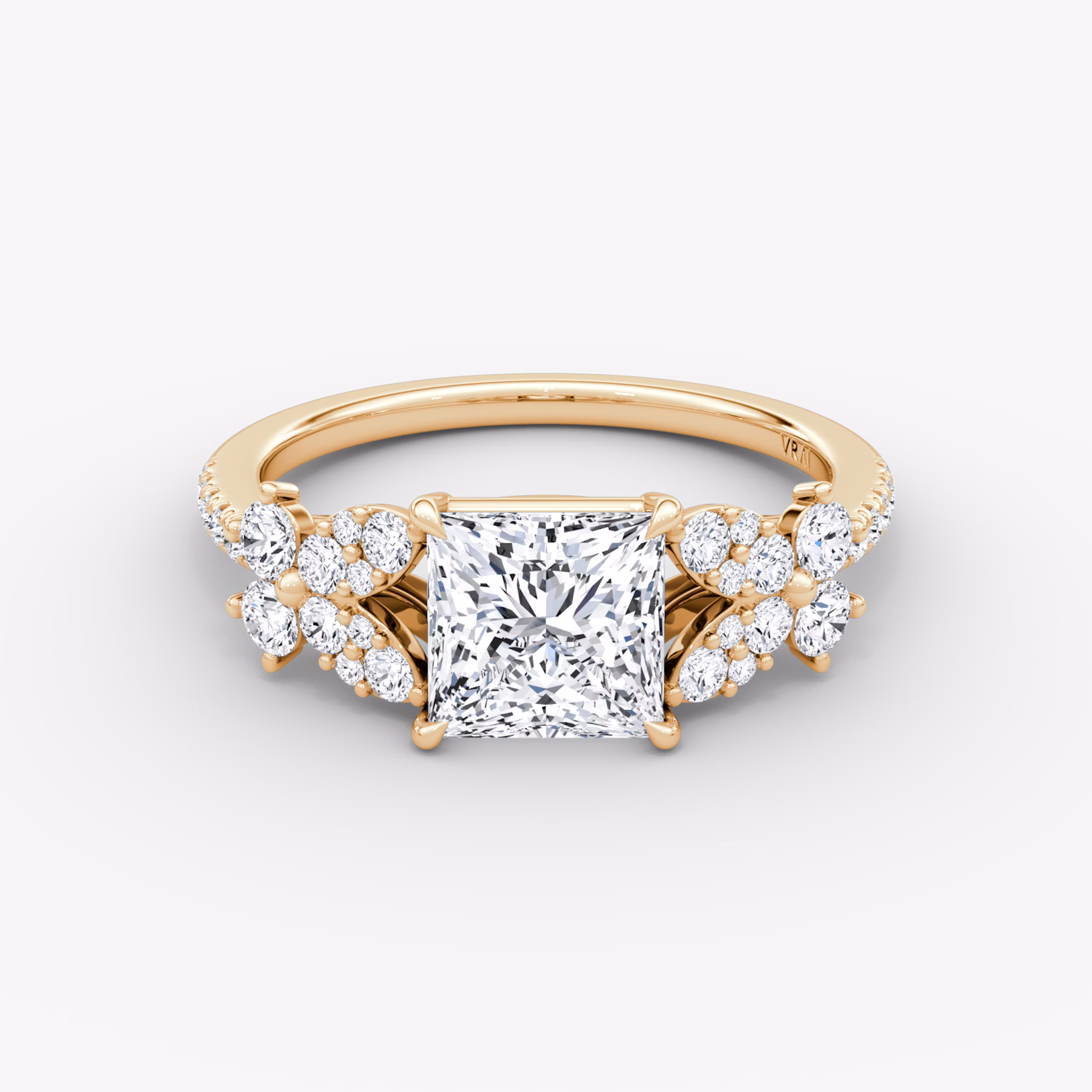 The Signature Floral | Princess | 14k | Rose Gold | bandAccent: Pavé | diamondOrientation: vertical | caratWeight: other