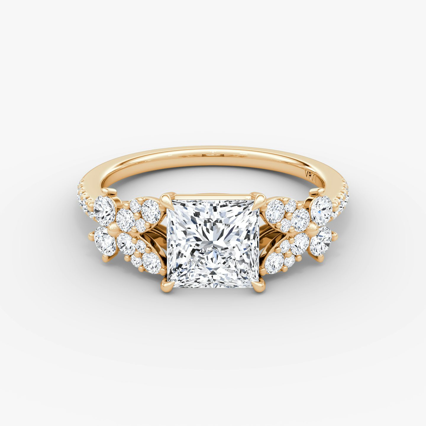 The Signature Floral  | Princess | 14k | Rose Gold | bandAccent: Pavé | diamondOrientation: vertical | caratWeight: other