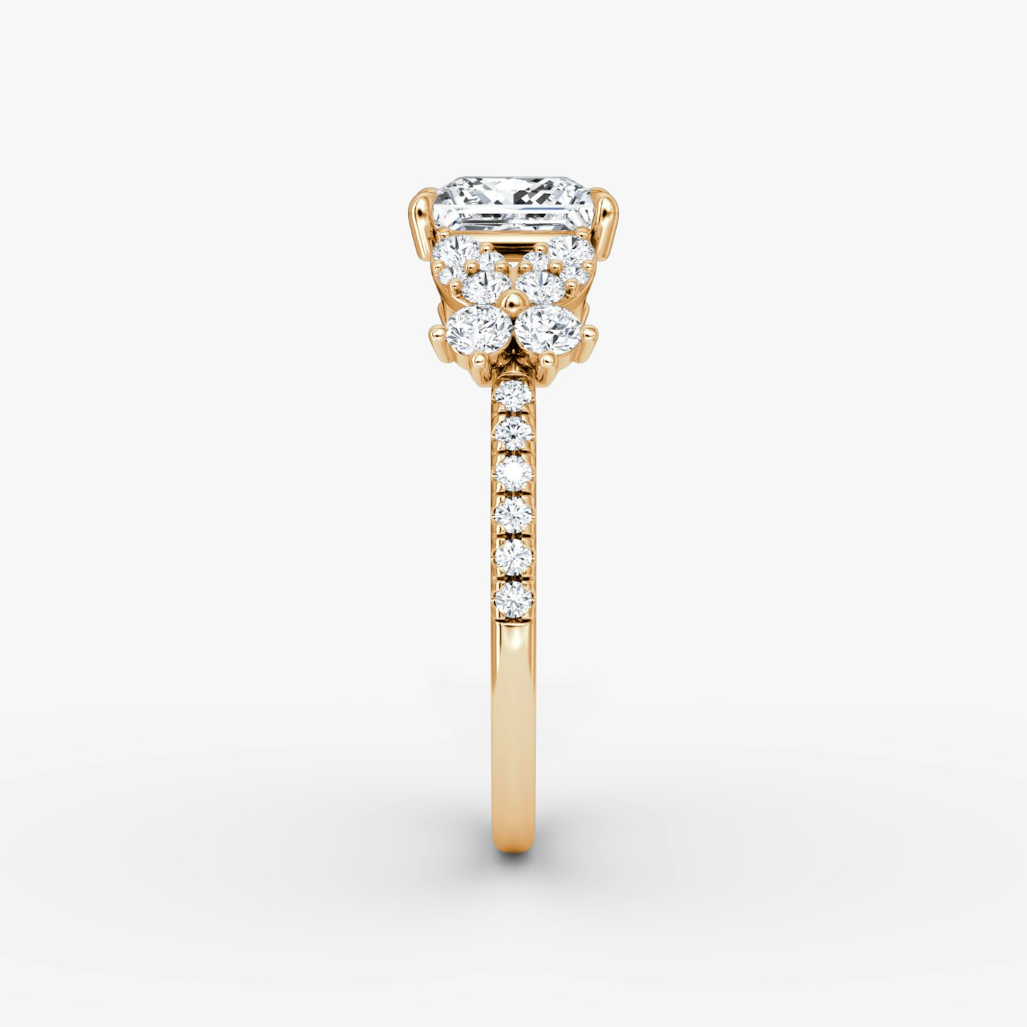 The Signature Floral  | Princess | 14k | Rose Gold | bandAccent: Pavé | diamondOrientation: vertical | caratWeight: other