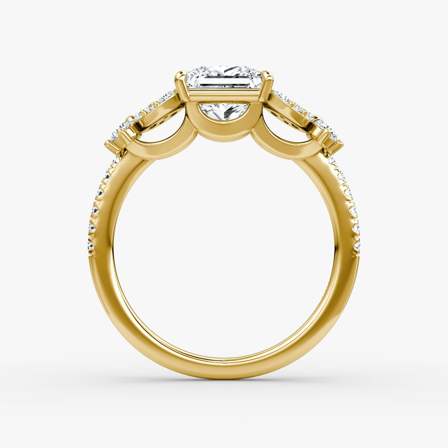 The Signature Floral  | Princess | 18k | Yellow Gold | bandAccent: Pavé | diamondOrientation: vertical | caratWeight: other