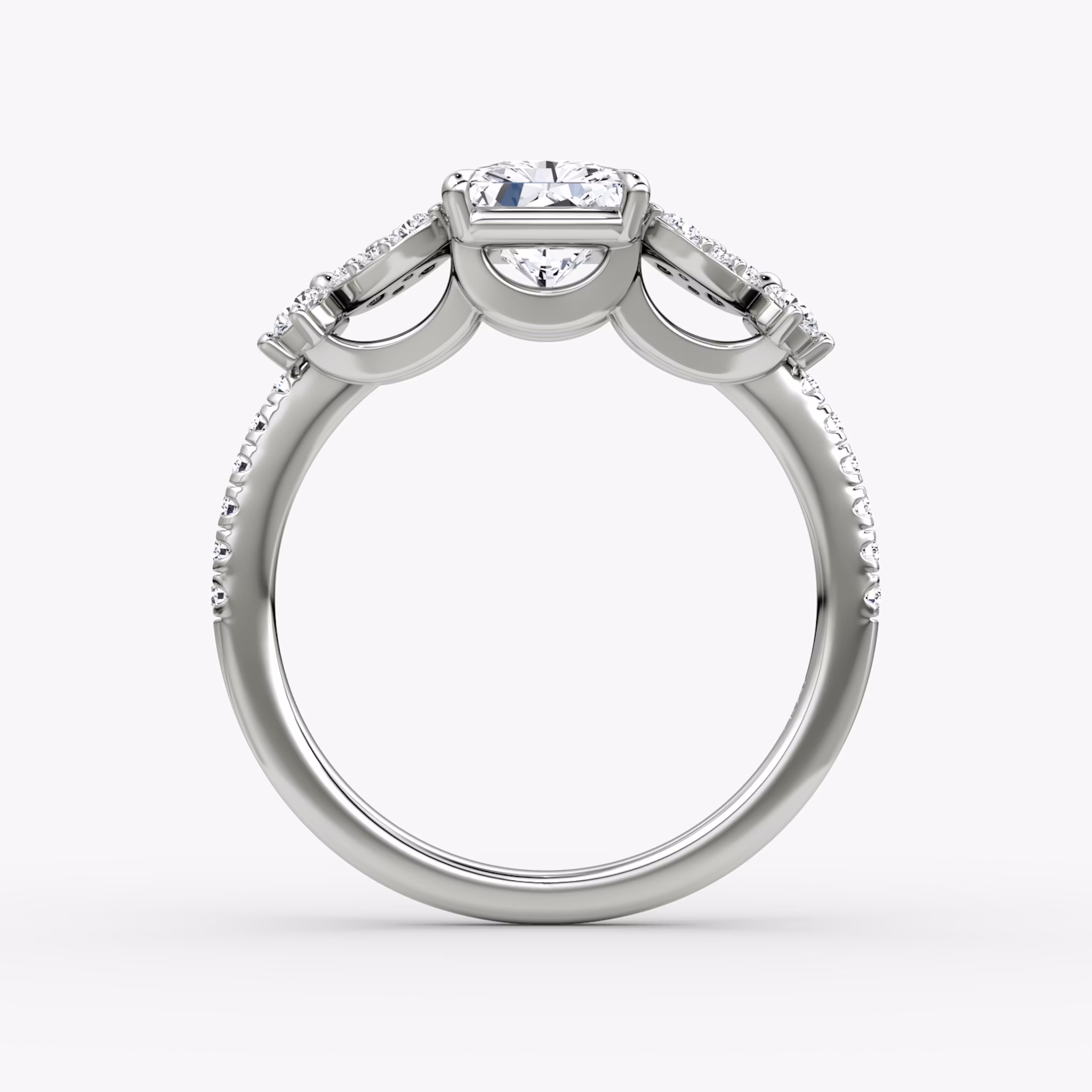 The Signature Floral | Radiant | Platinum | bandAccent: Pavé | diamondOrientation: vertical | caratWeight: other