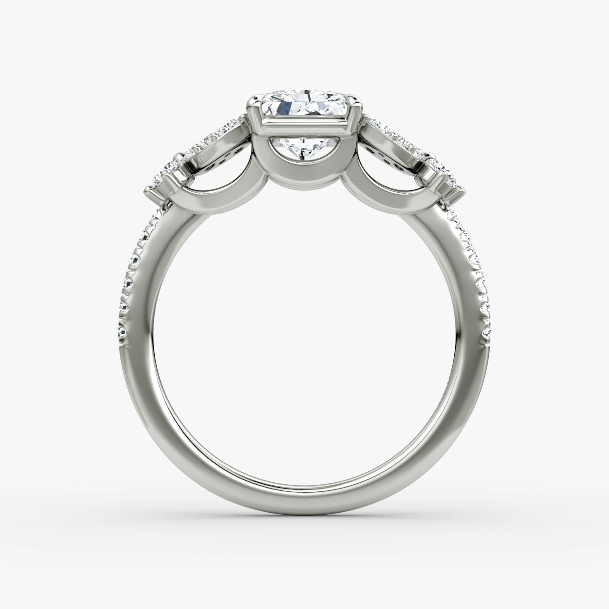 The Signature Floral | Radiant | Platinum | bandAccent: Pavé | diamondOrientation: vertical | caratWeight: other