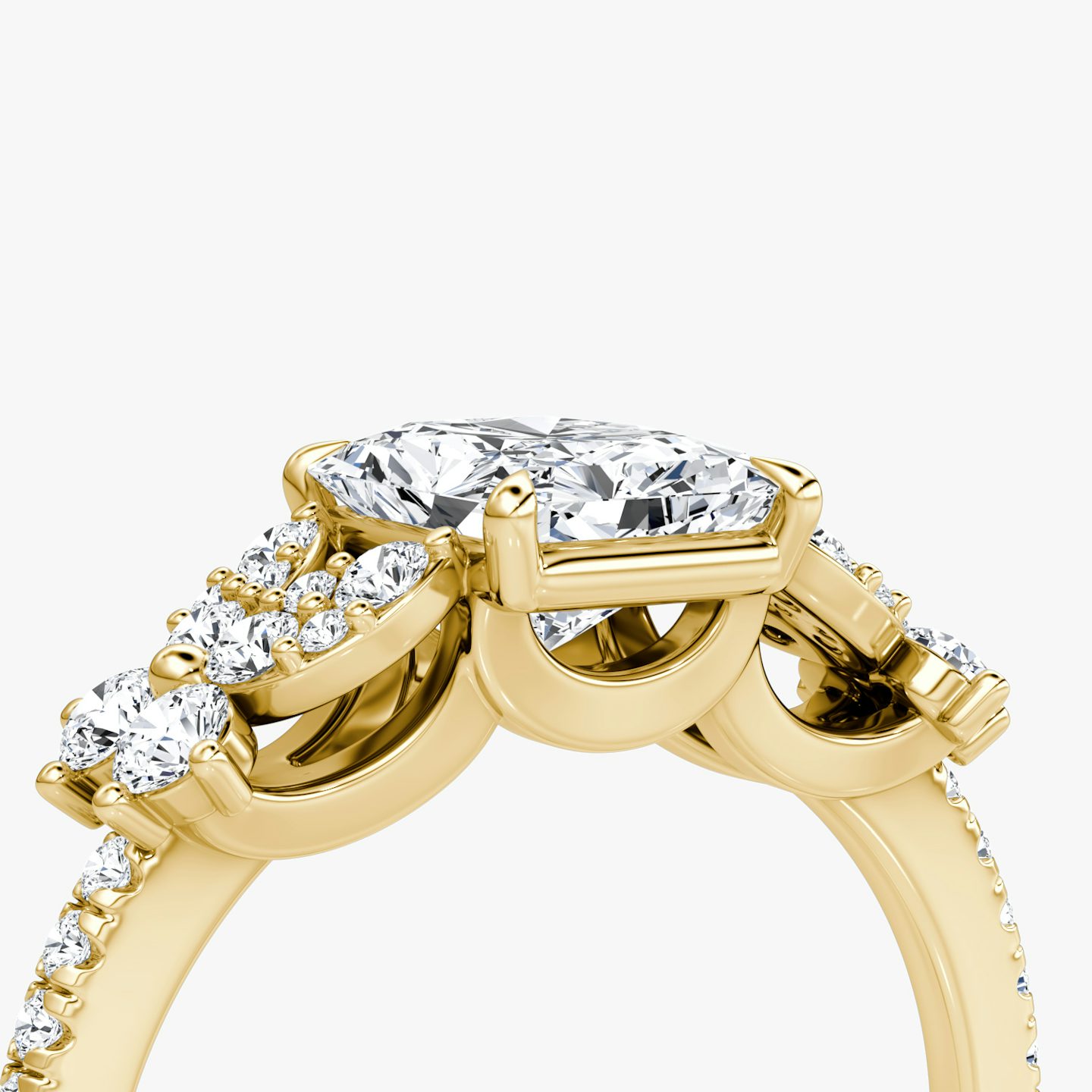 The Signature Floral  | Radiant | 18k | Gelbgold | bandAccent: Mit Pavé-Besatz | diamondOrientation: vertical | caratWeight: other
