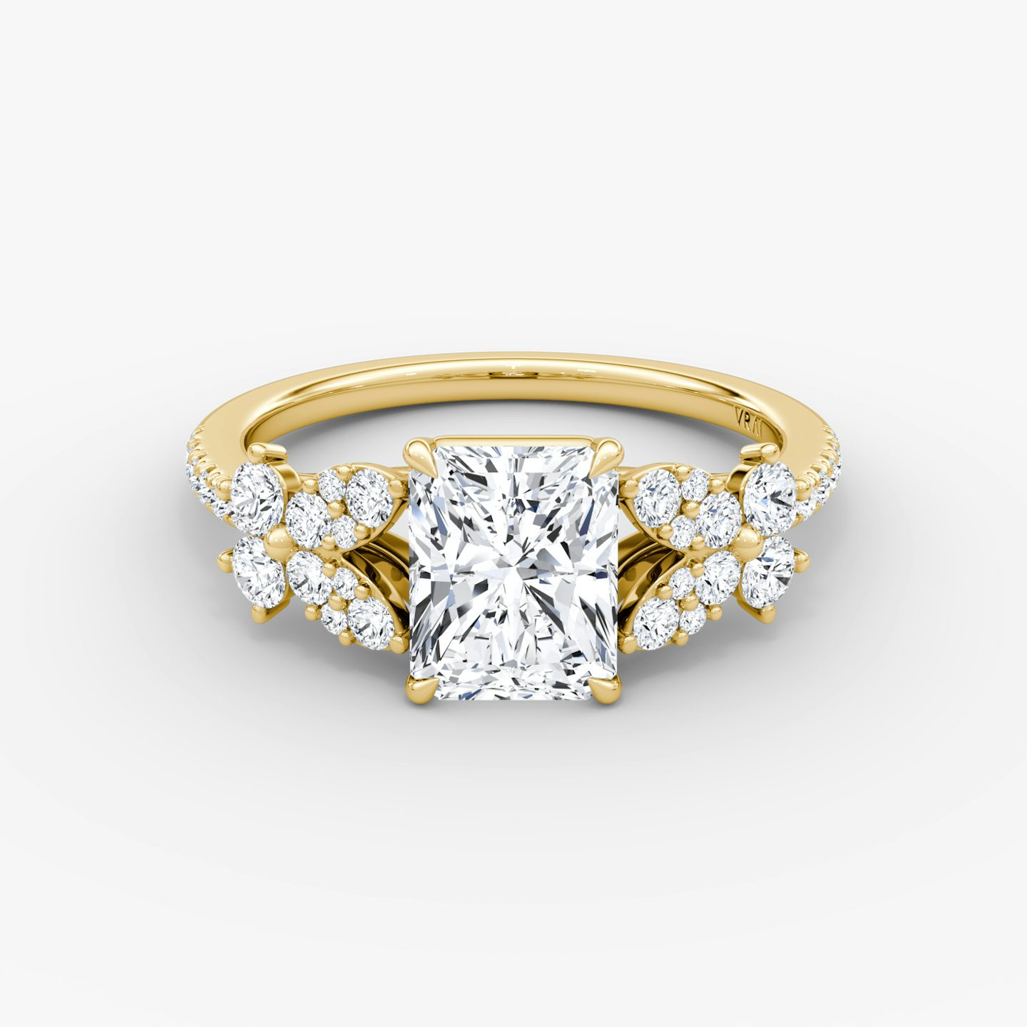The Signature Floral  | Radiant | 18k | Gelbgold | bandAccent: Mit Pavé-Besatz | diamondOrientation: vertical | caratWeight: other