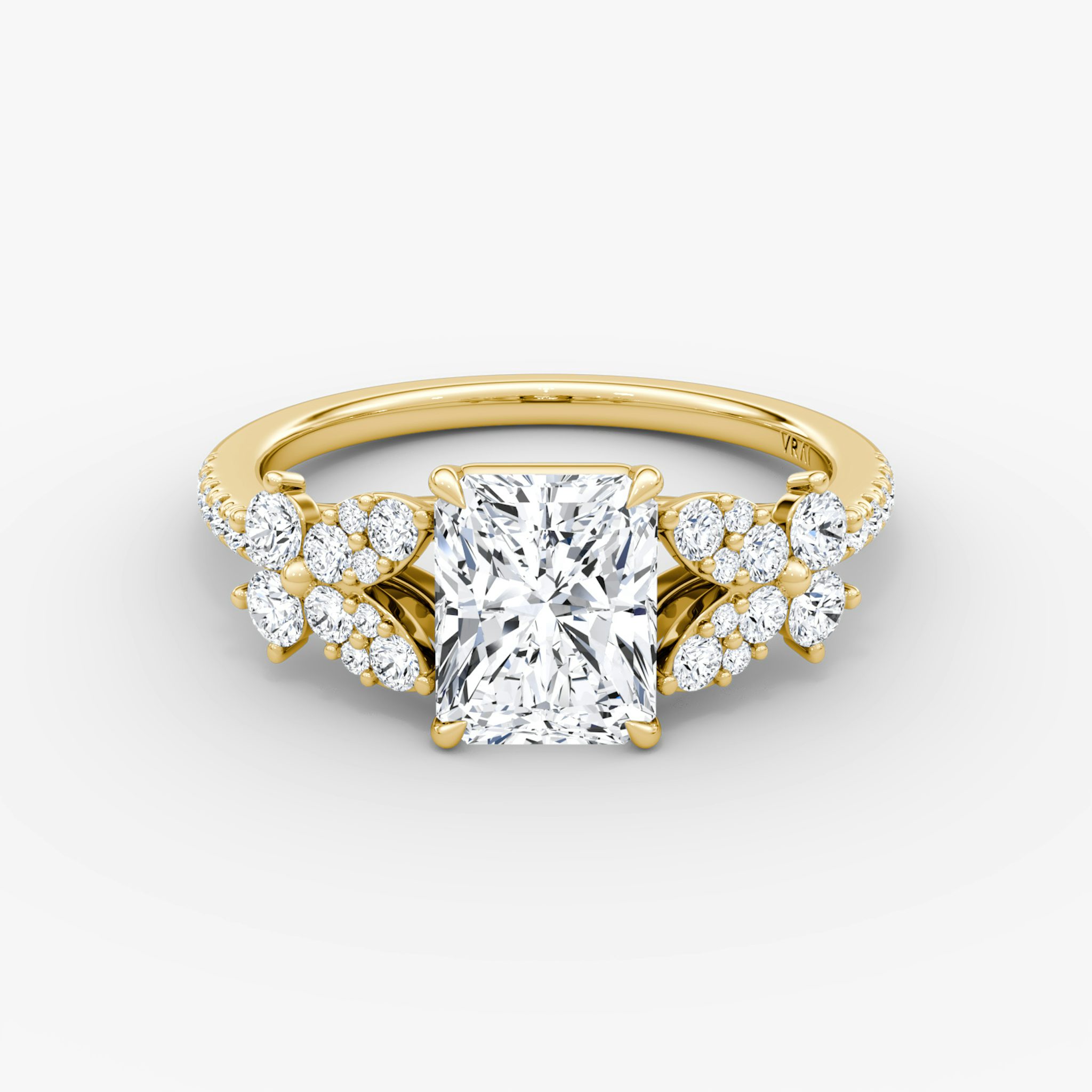 The Signature Floral | Radiant | 18k | Yellow Gold | bandAccent: Pavé | diamondOrientation: vertical | caratWeight: other