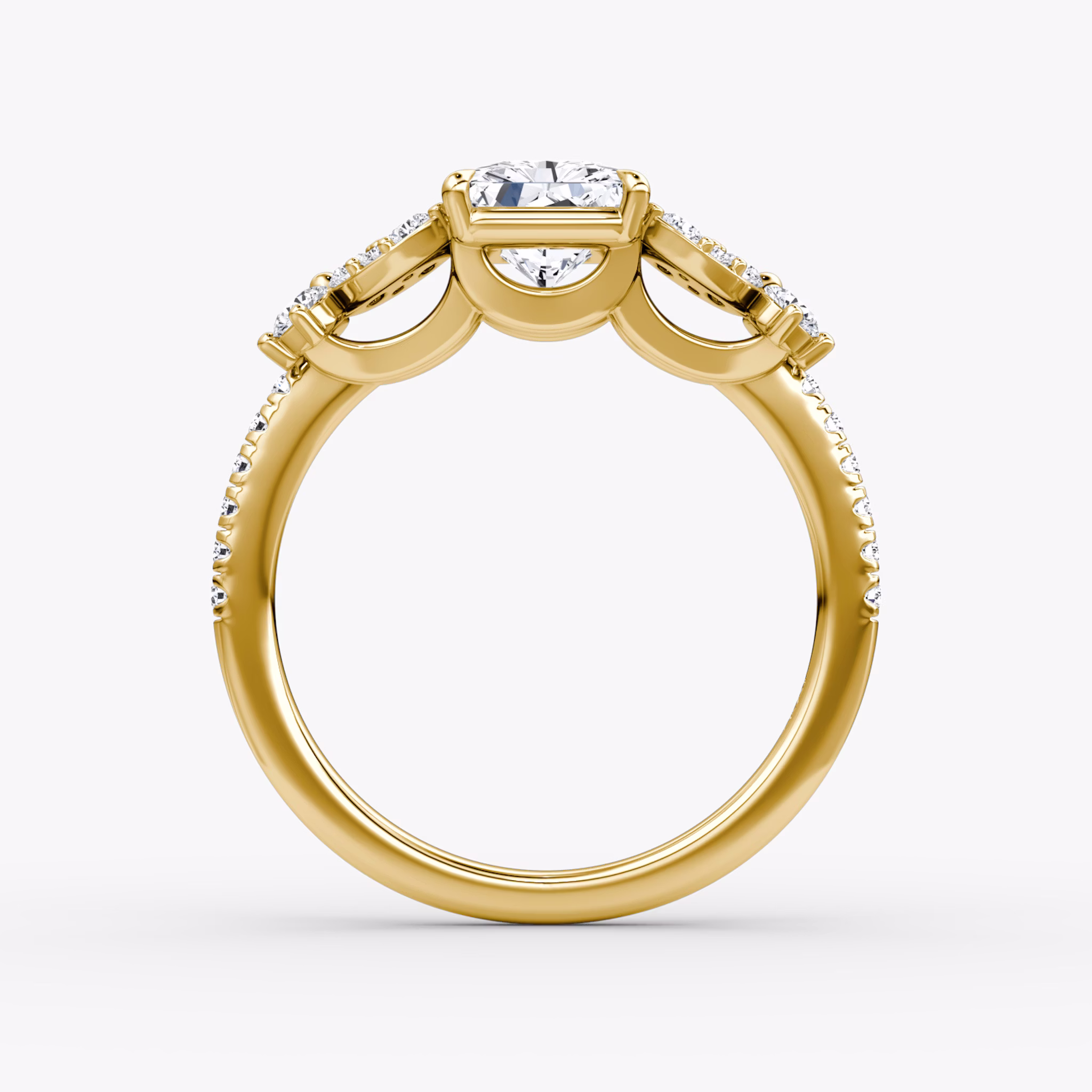 The Signature Floral | Radiant | 18k | Yellow Gold | bandAccent: Pavé | diamondOrientation: vertical | caratWeight: other
