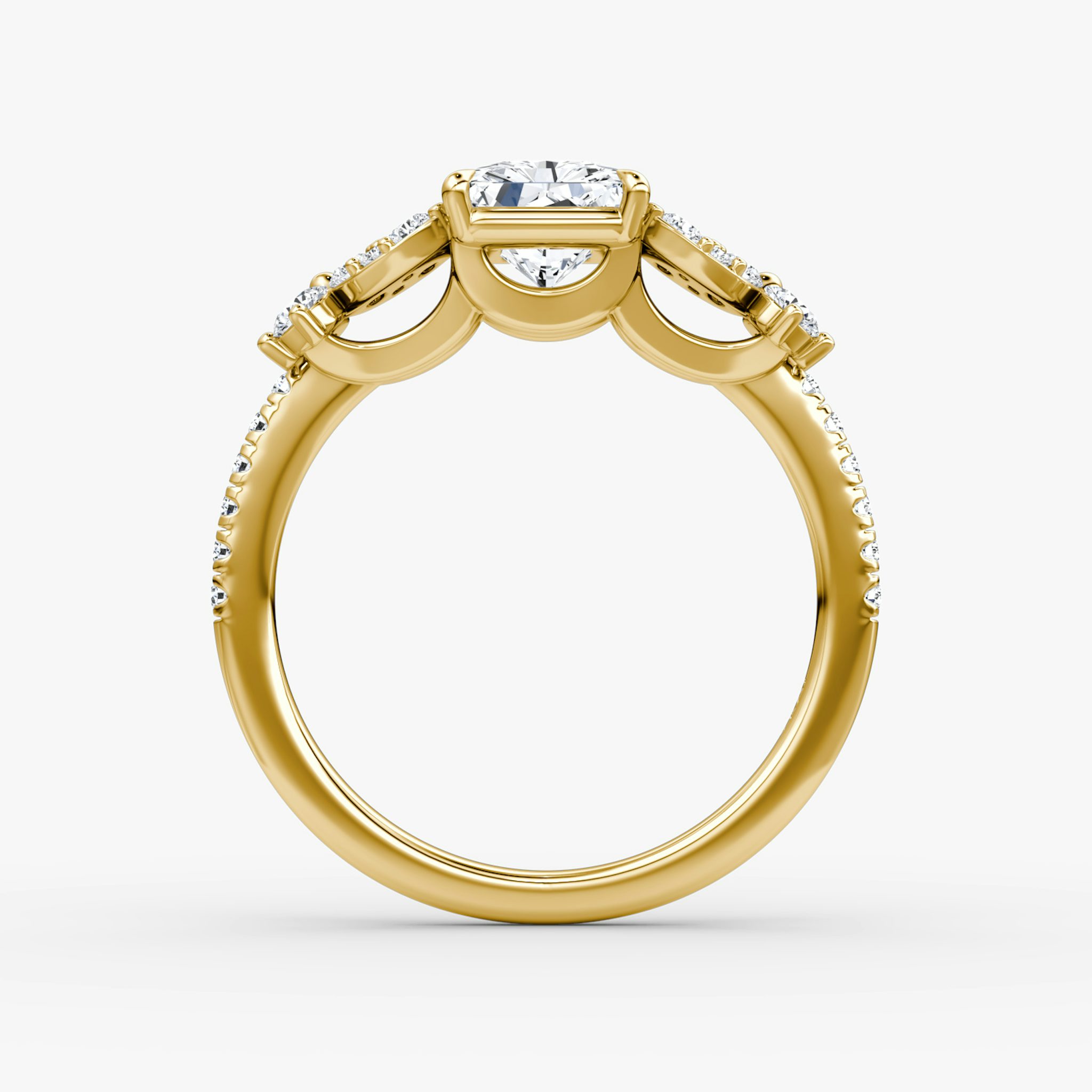 The Signature Floral | Radiant | 18k | Yellow Gold | bandAccent: Pavé | diamondOrientation: vertical | caratWeight: other
