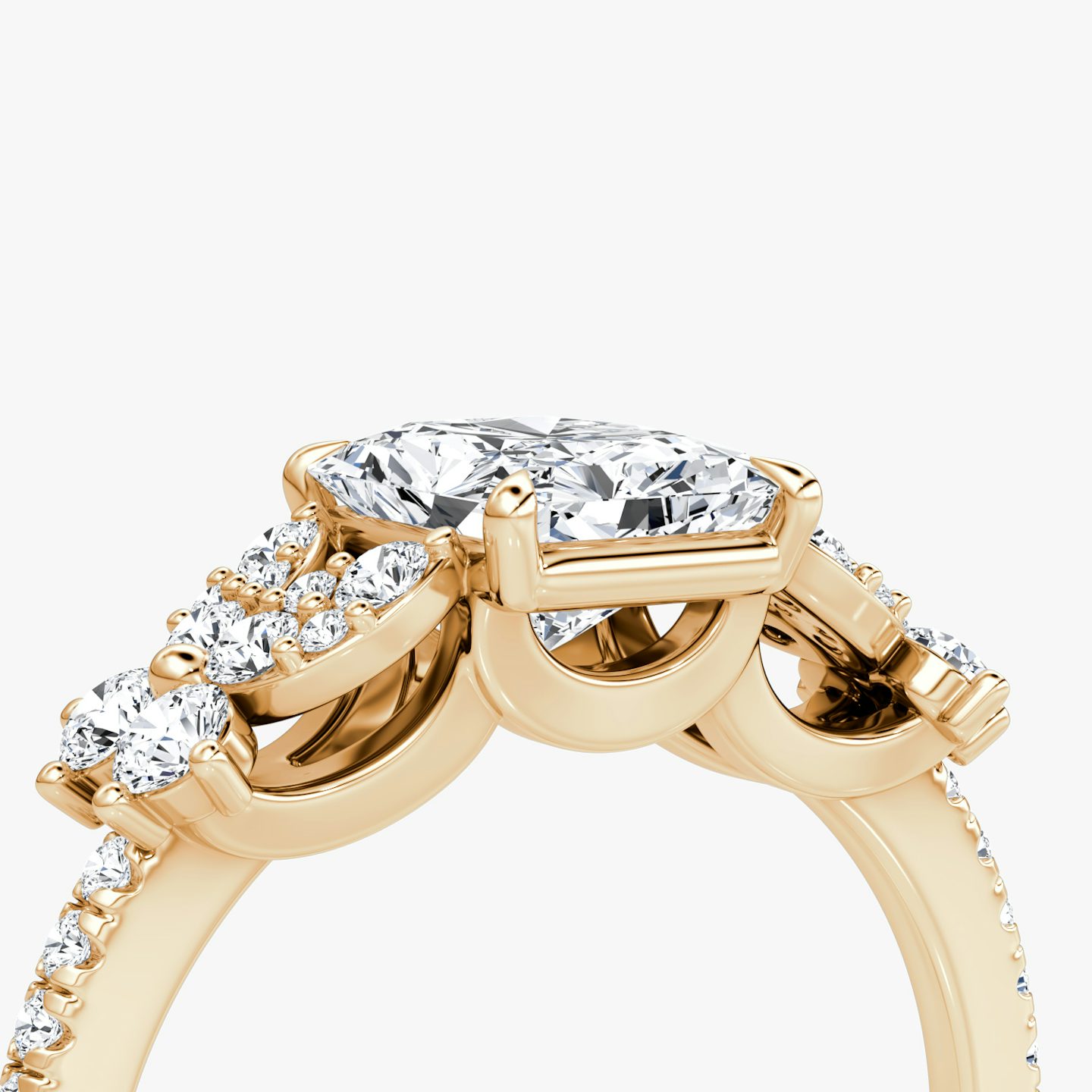 The Signature Floral  | Radiant | 14k | Rose Gold | bandAccent: Pavé | diamondOrientation: vertical | caratWeight: other