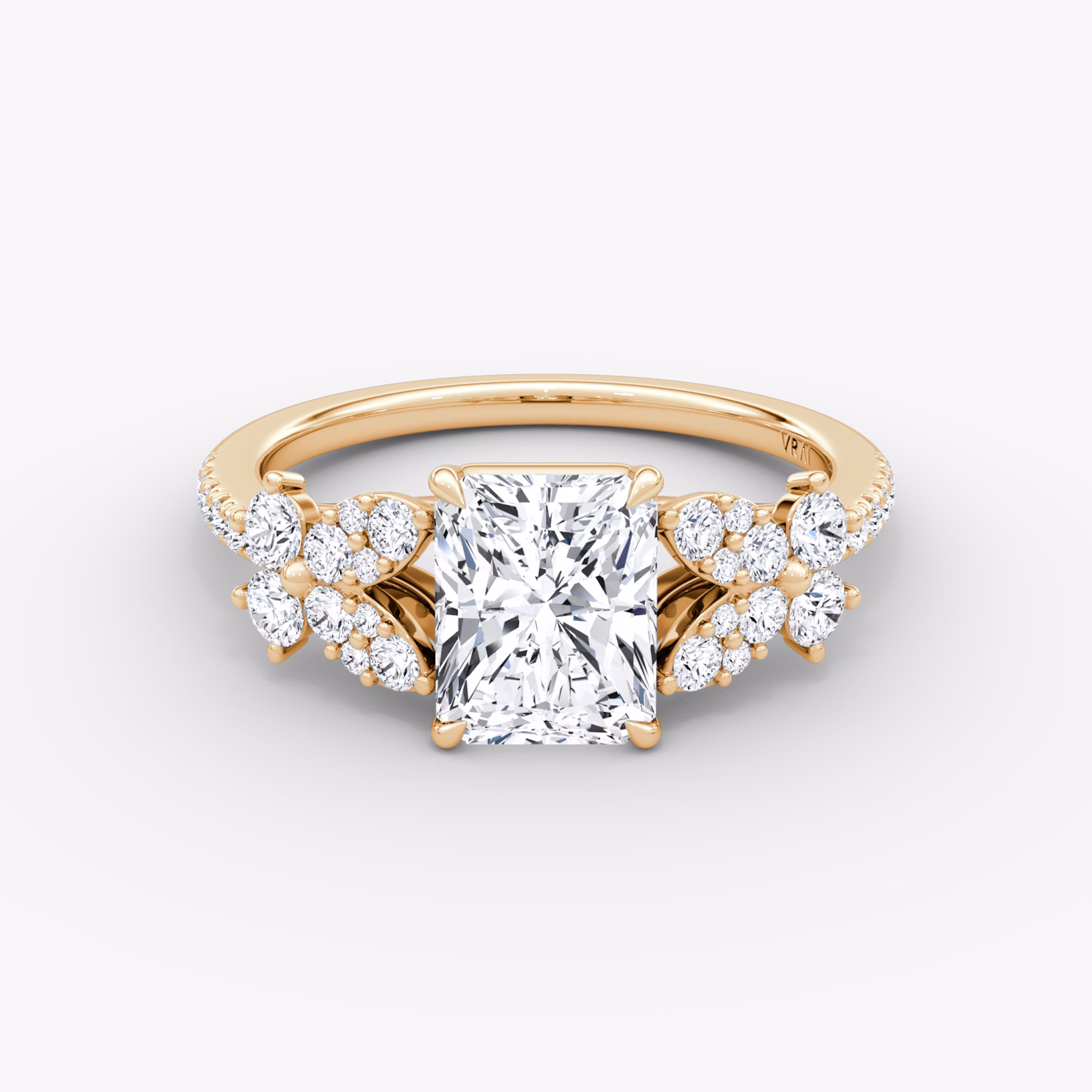 The Signature Floral | Radiant | 14k | Rose Gold | bandAccent: Pavé | diamondOrientation: vertical | caratWeight: other