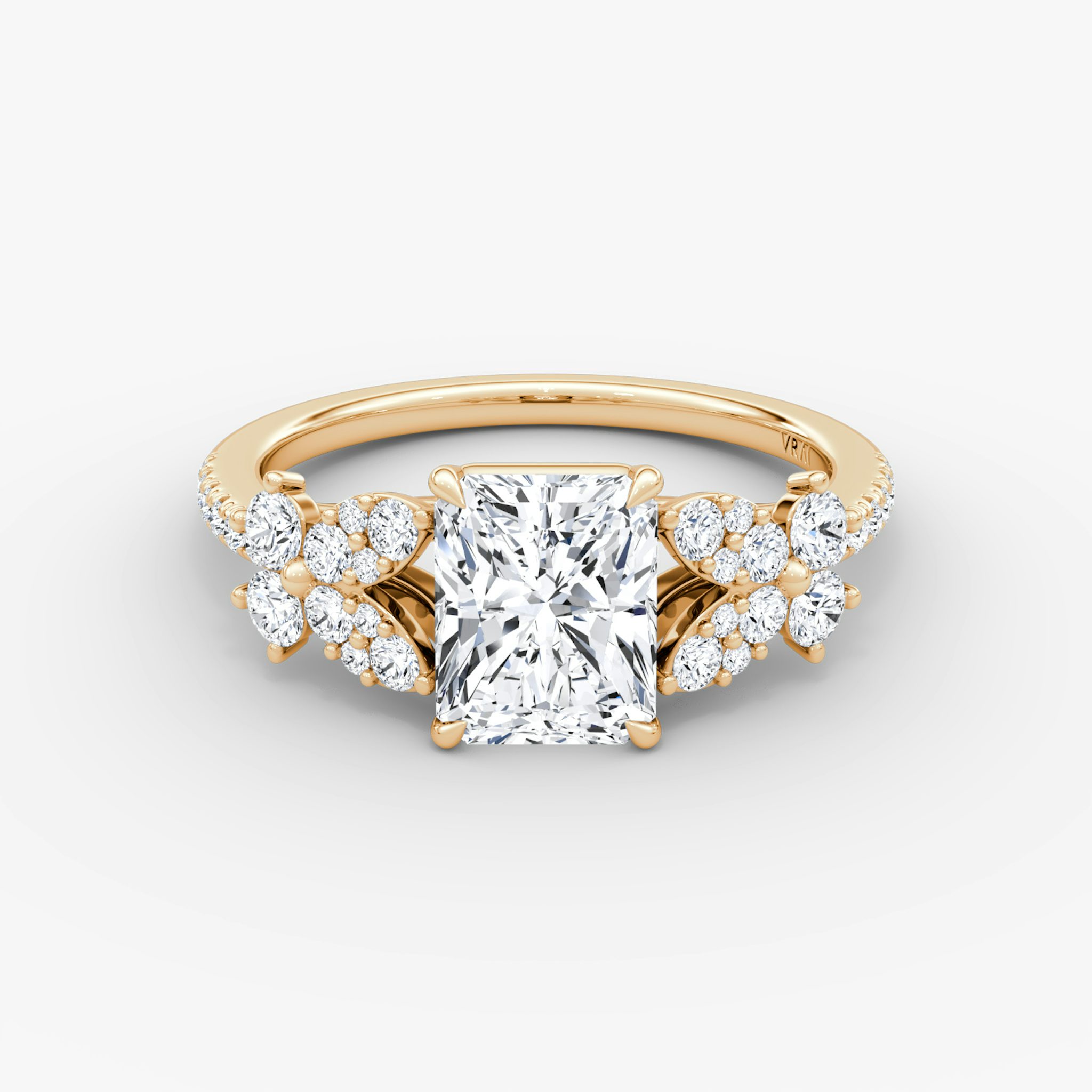 The Signature Floral | Radiant | 14k | Rose Gold | bandAccent: Pavé | diamondOrientation: vertical | caratWeight: other