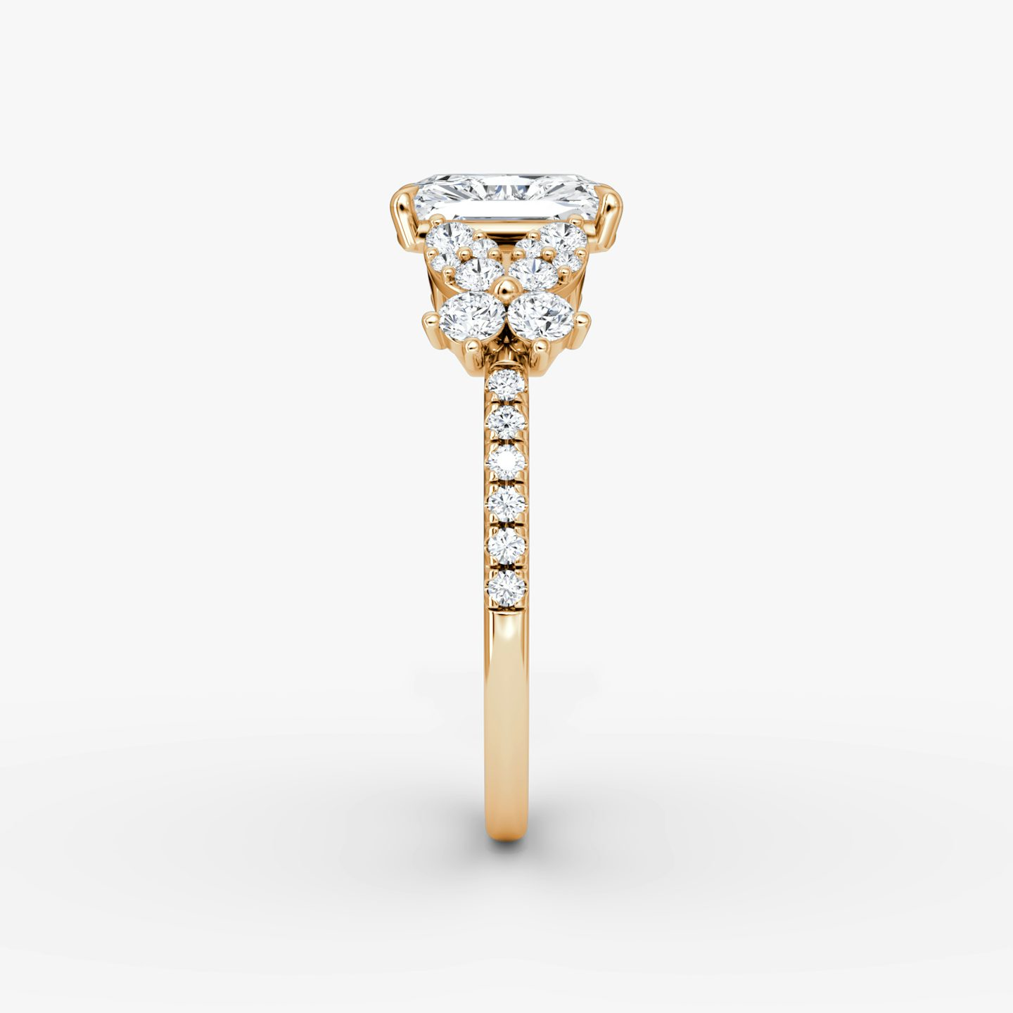 The Signature Floral  | Radiant | 14k | Rose Gold | bandAccent: Pavé | diamondOrientation: vertical | caratWeight: other