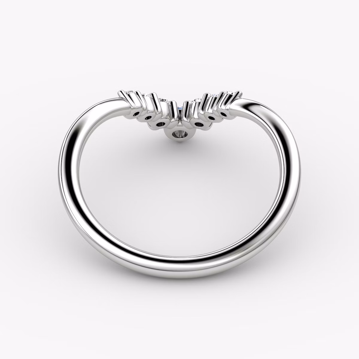 The Dew Drop Crown Band | Round Brilliant | Platinum | bandAccent: Plain