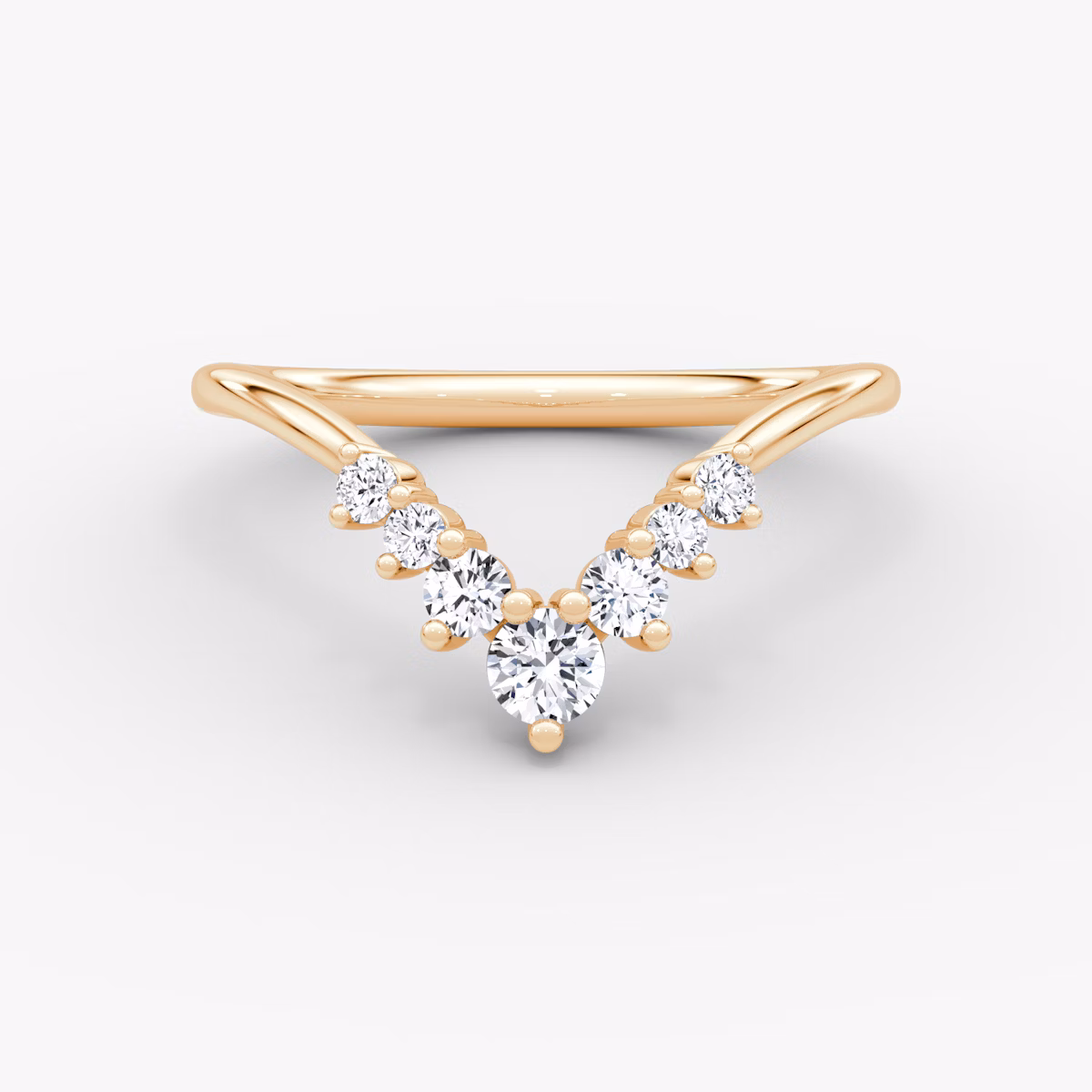 Dew Drop Crown Ehering | Rund | 14k | Roségold | bandAccent: Ohne Pavé-Besatz
